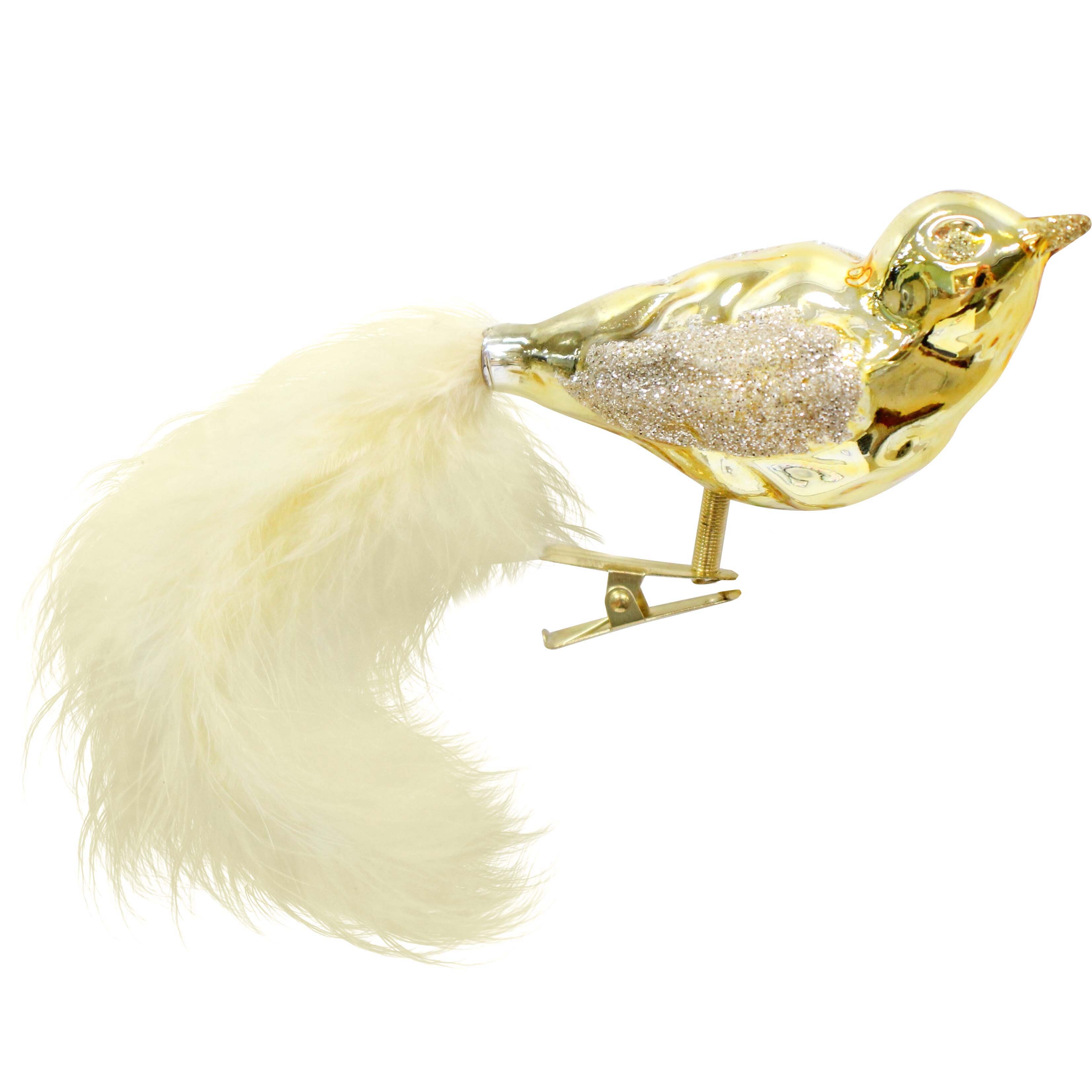 Glass Clip Bird Gold