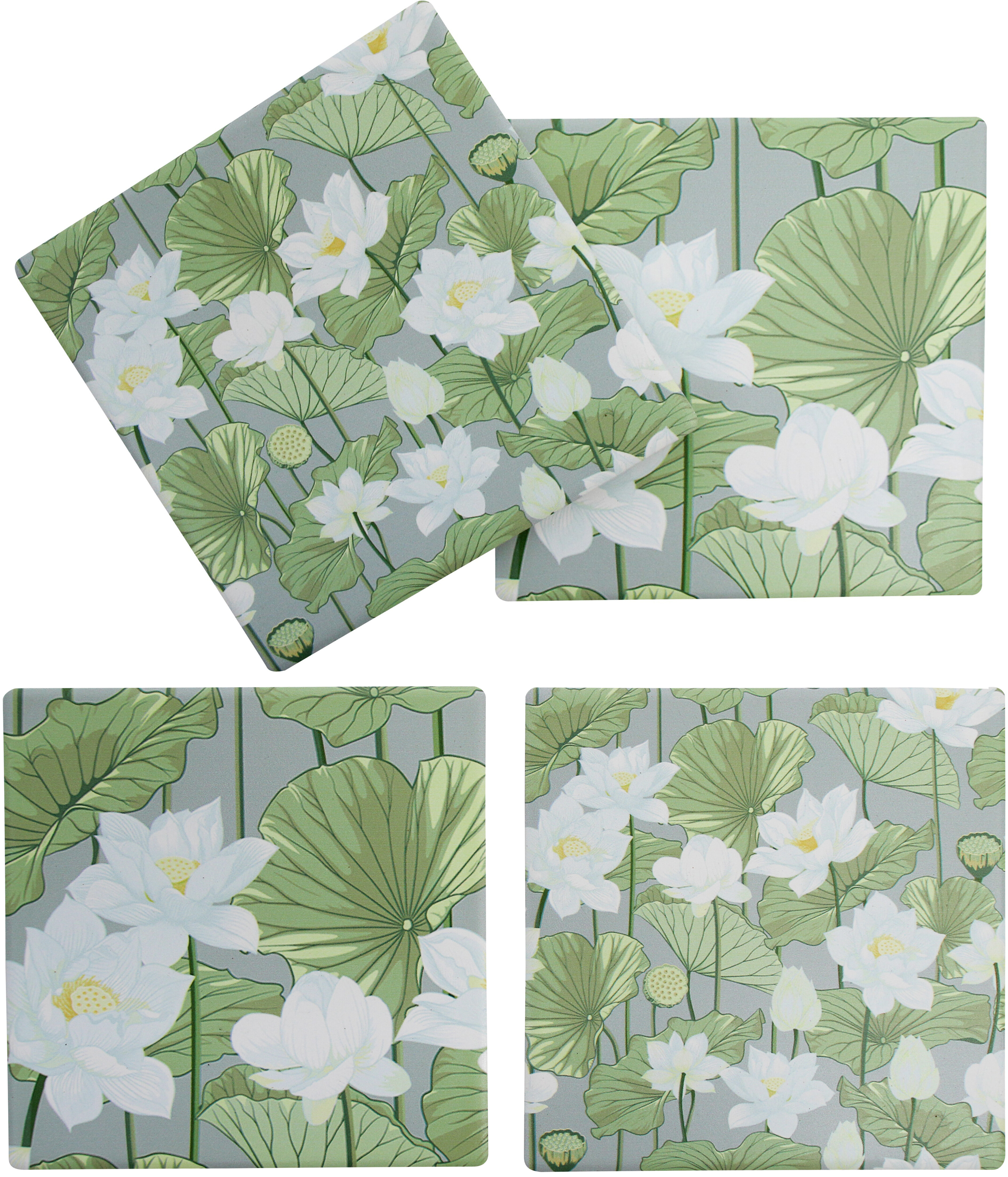 Coasters S/4 Water Lily