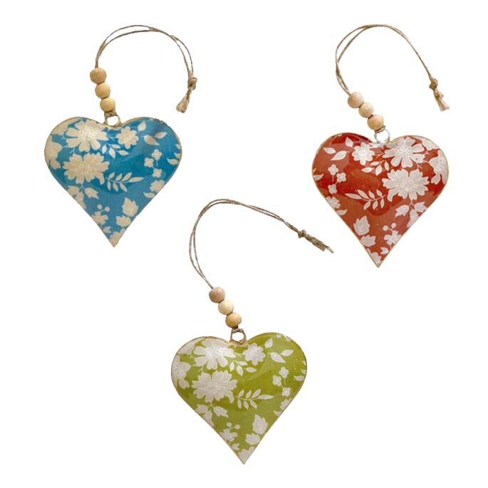 Floral Heart Hanger Asstd - Piece