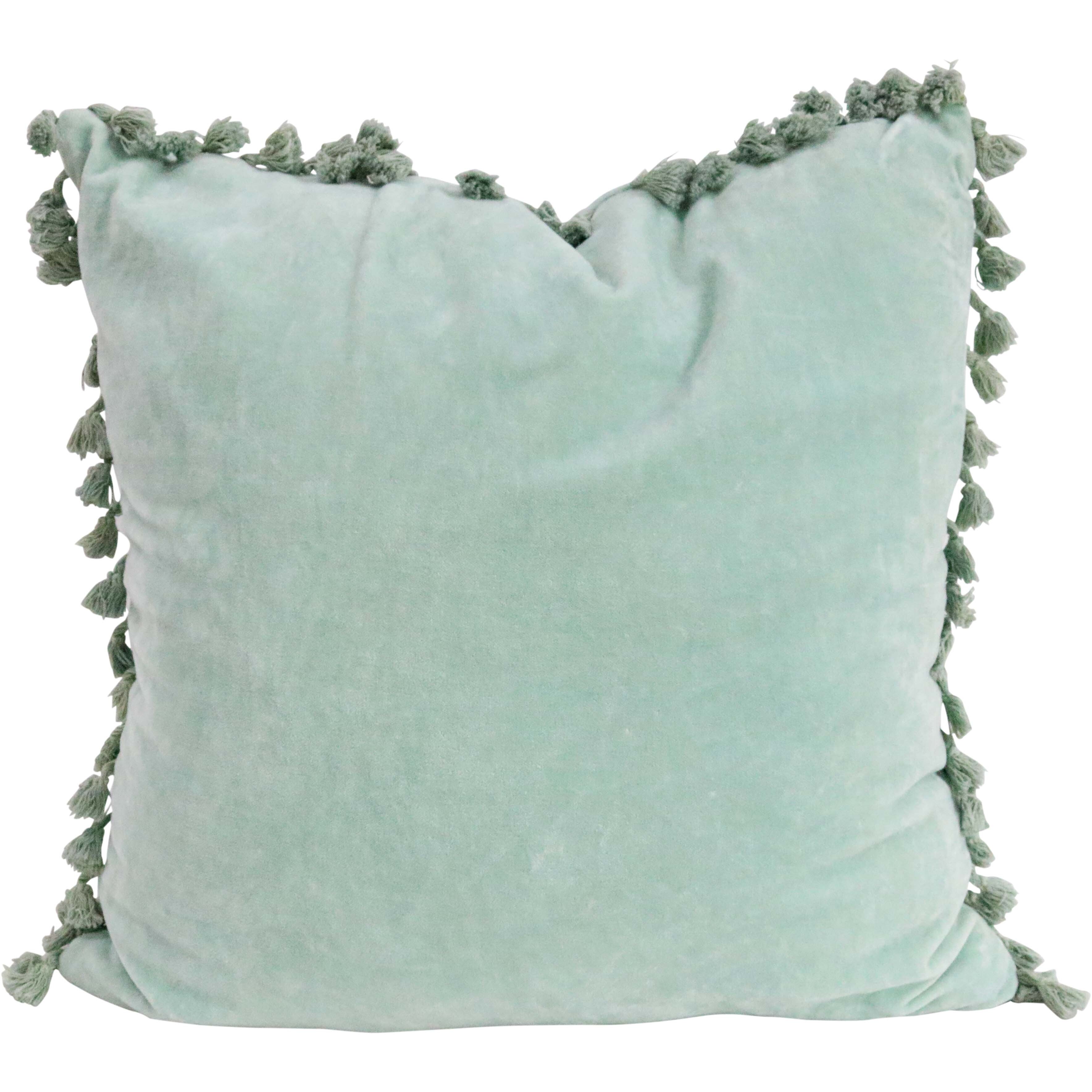 Cushion Velvet Tassels Frost