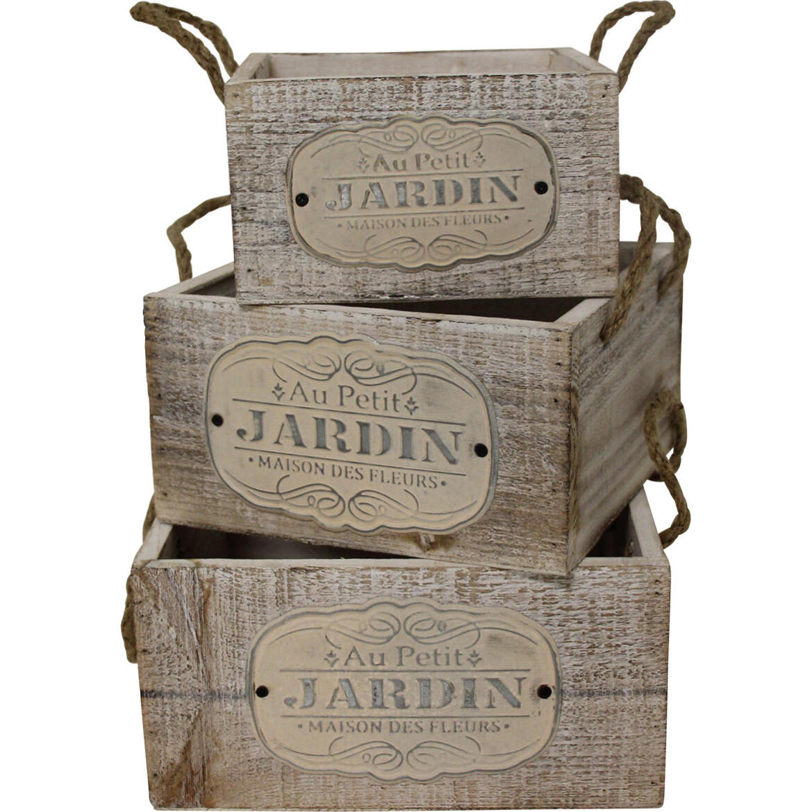 Boxes Jardin White Sq Set/3