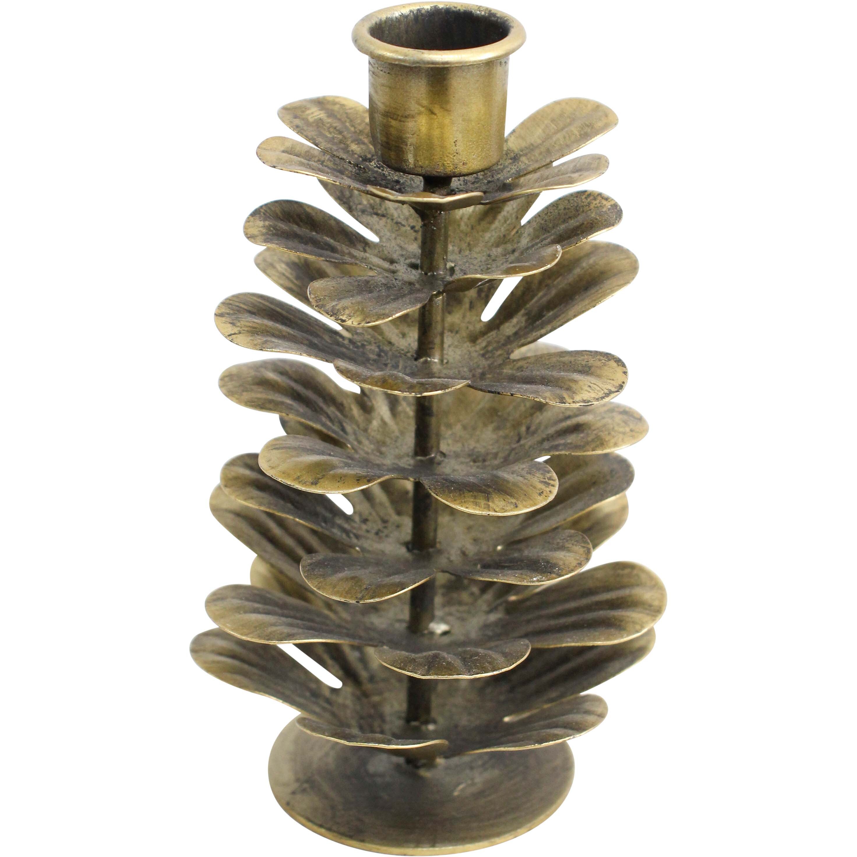 Pinecone Candle Holder Lrg