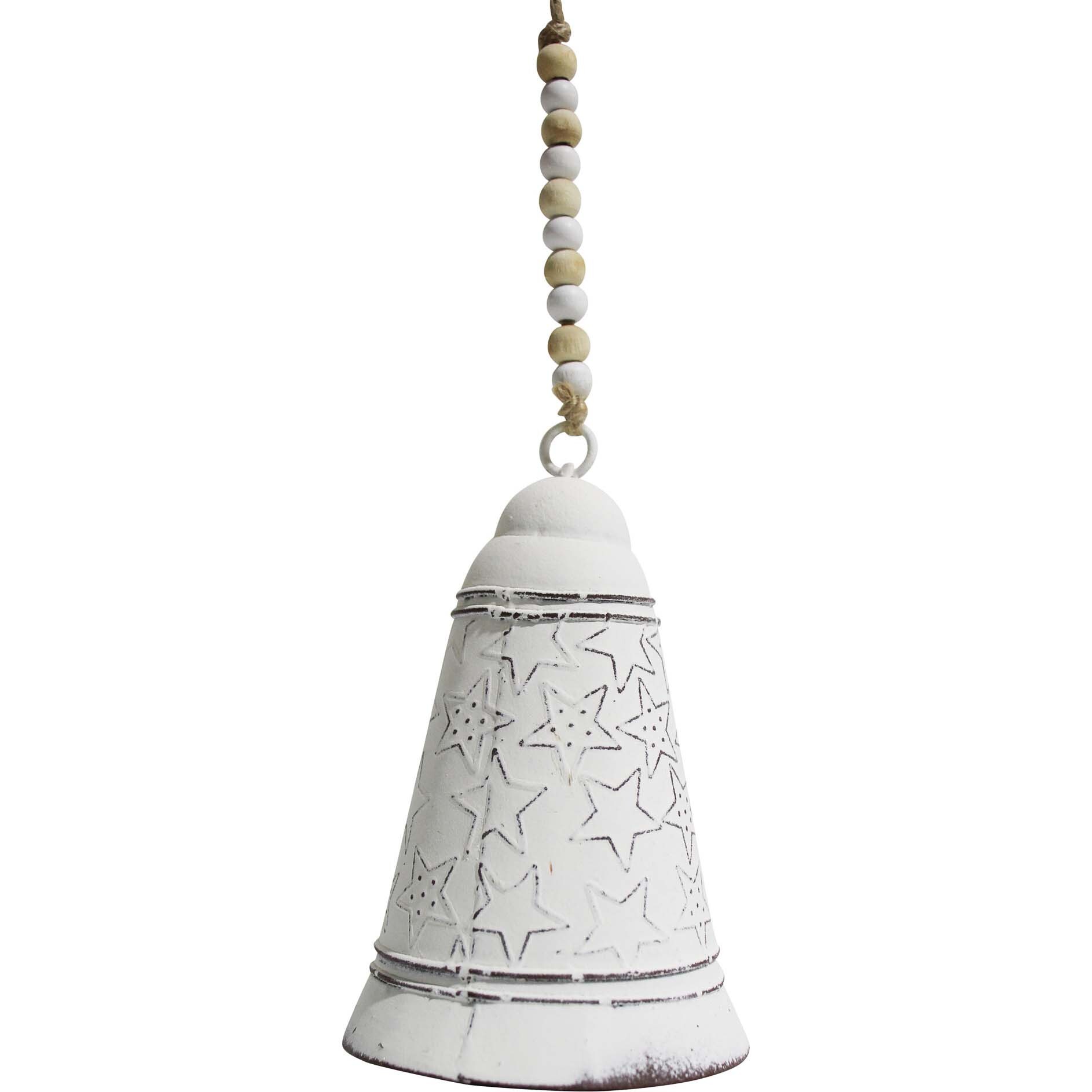 Metal Bell Christmas Star White