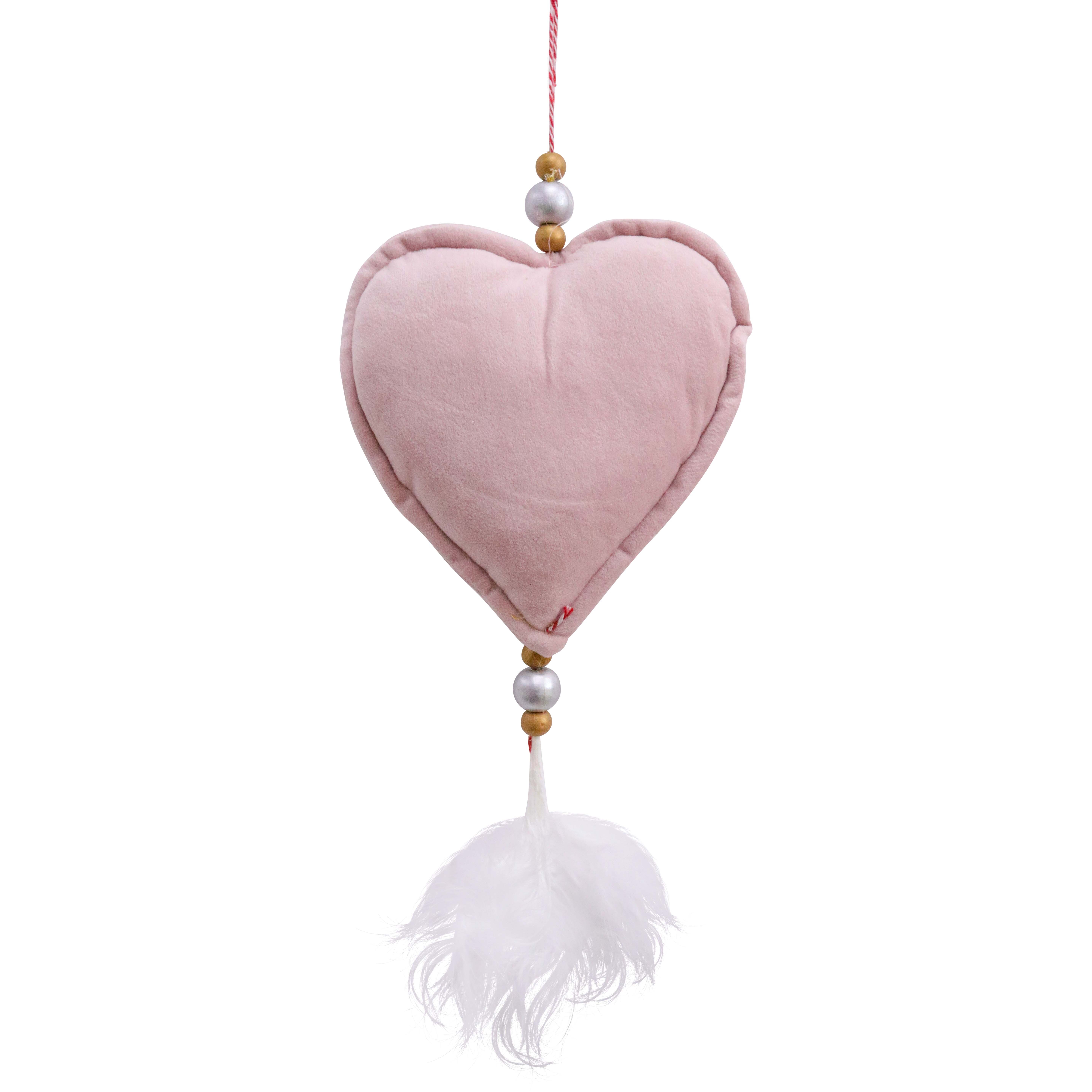 Hanging Heart Pink Velvet