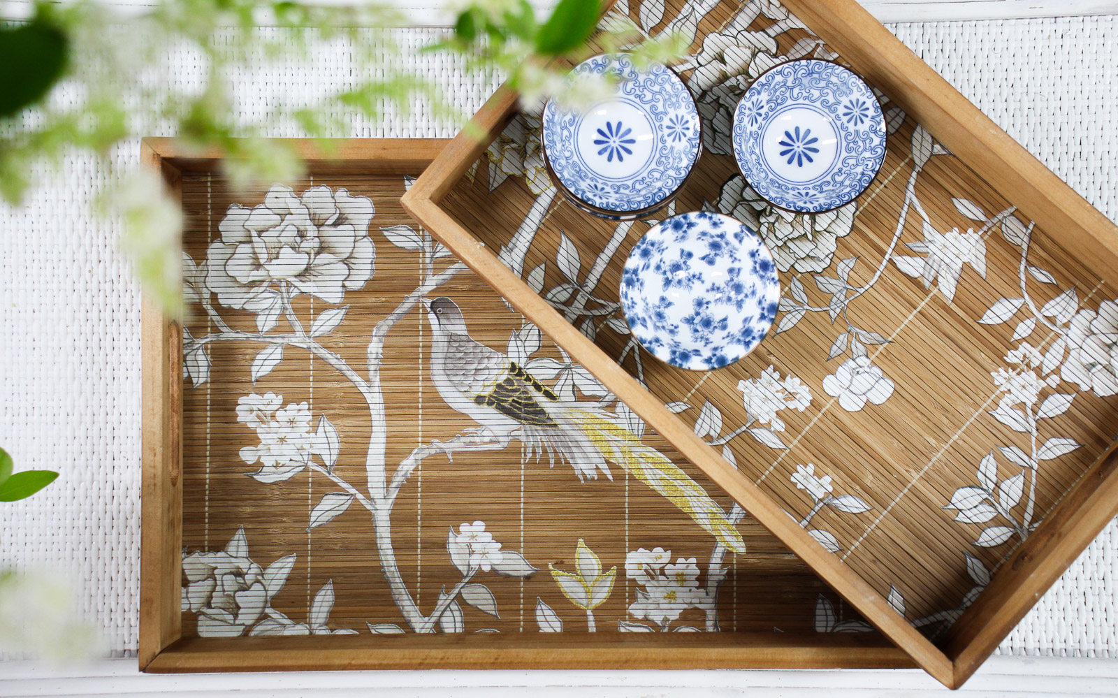 Tray Blossom Bamboo S/2