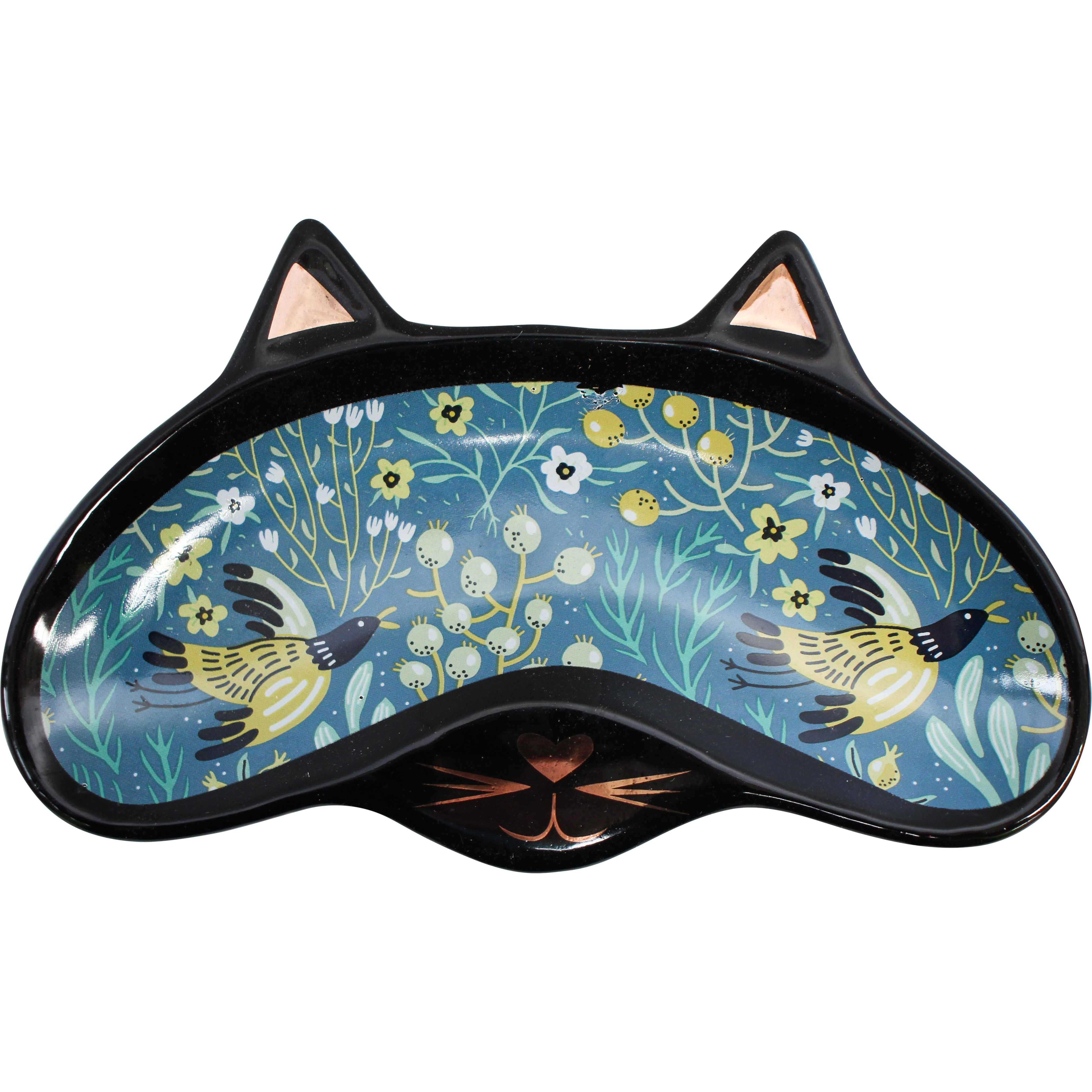 Cat Soap/Trinket/Glasses Dish Black Bird