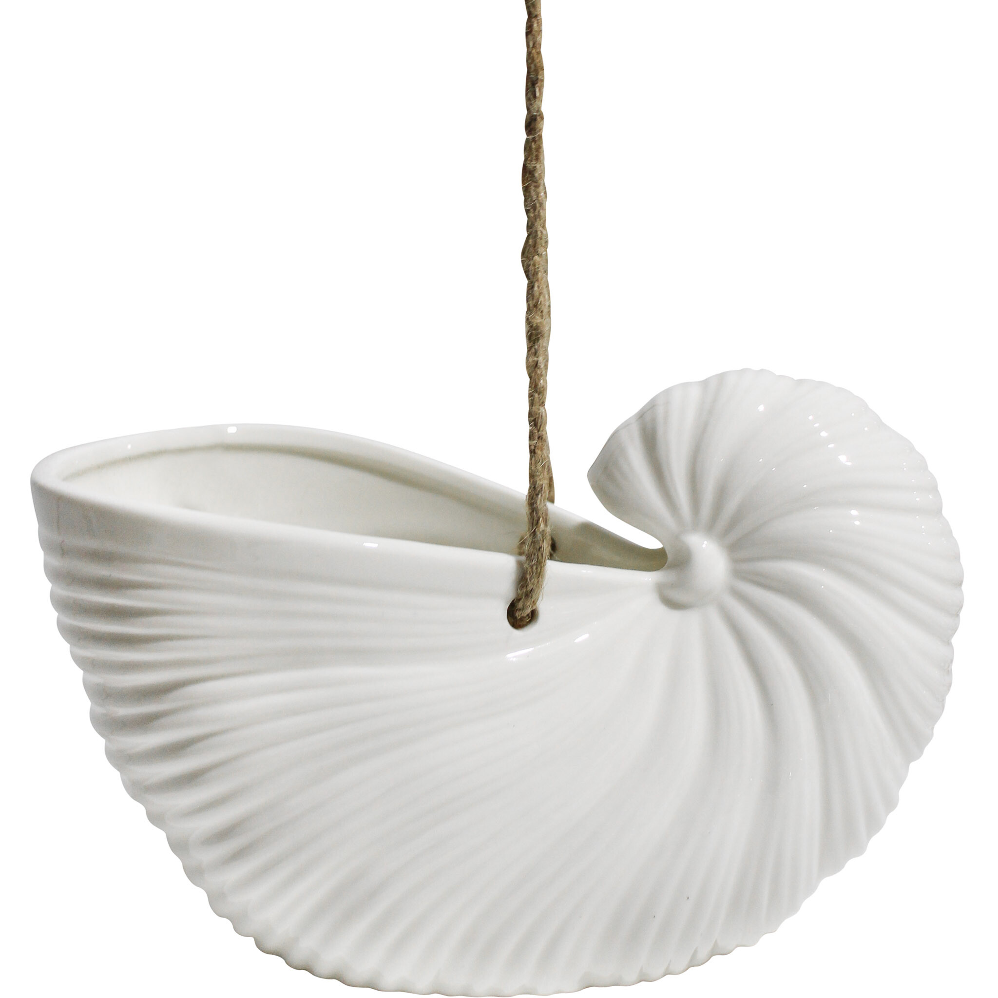 Hanging Planter Shell Lrg white