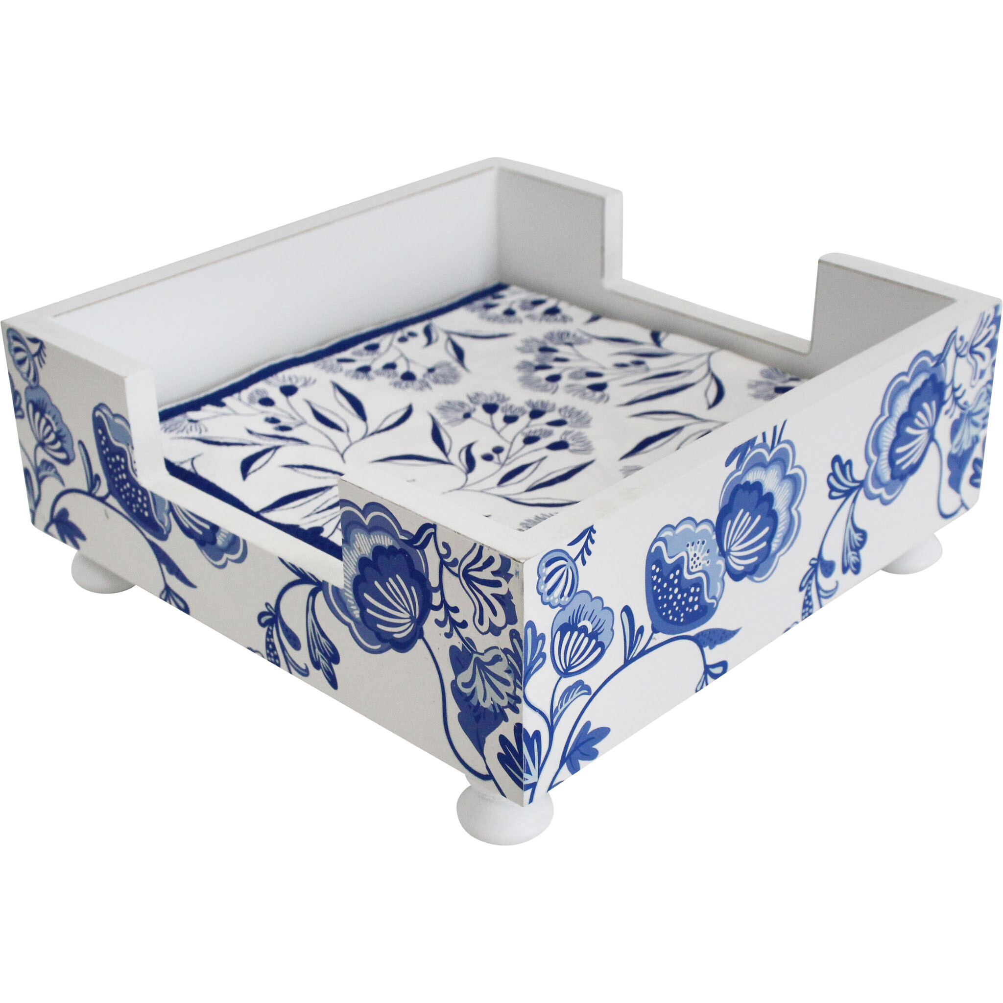 Napkin Holder Blue/White