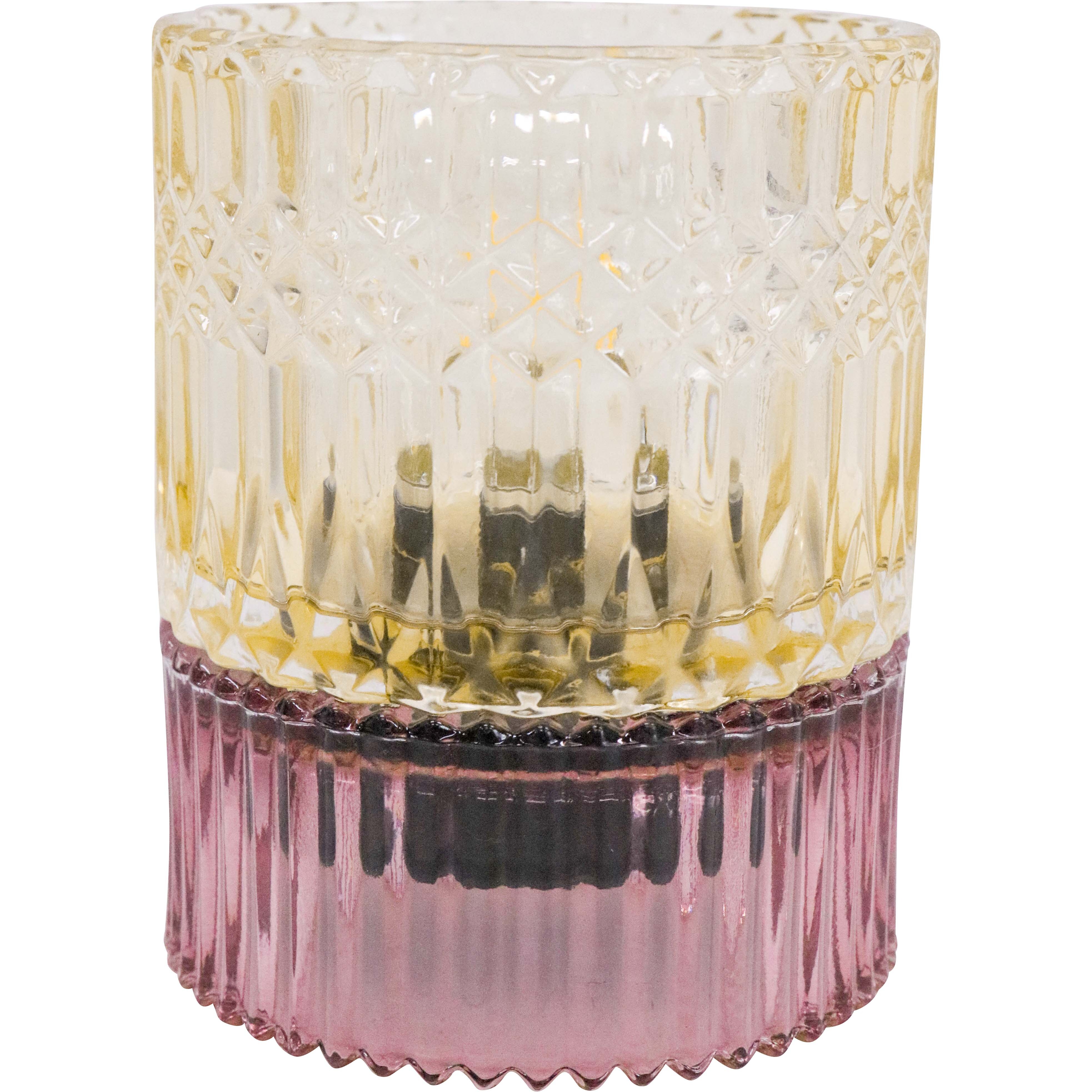 LED Glass Lamp Pink/Amber