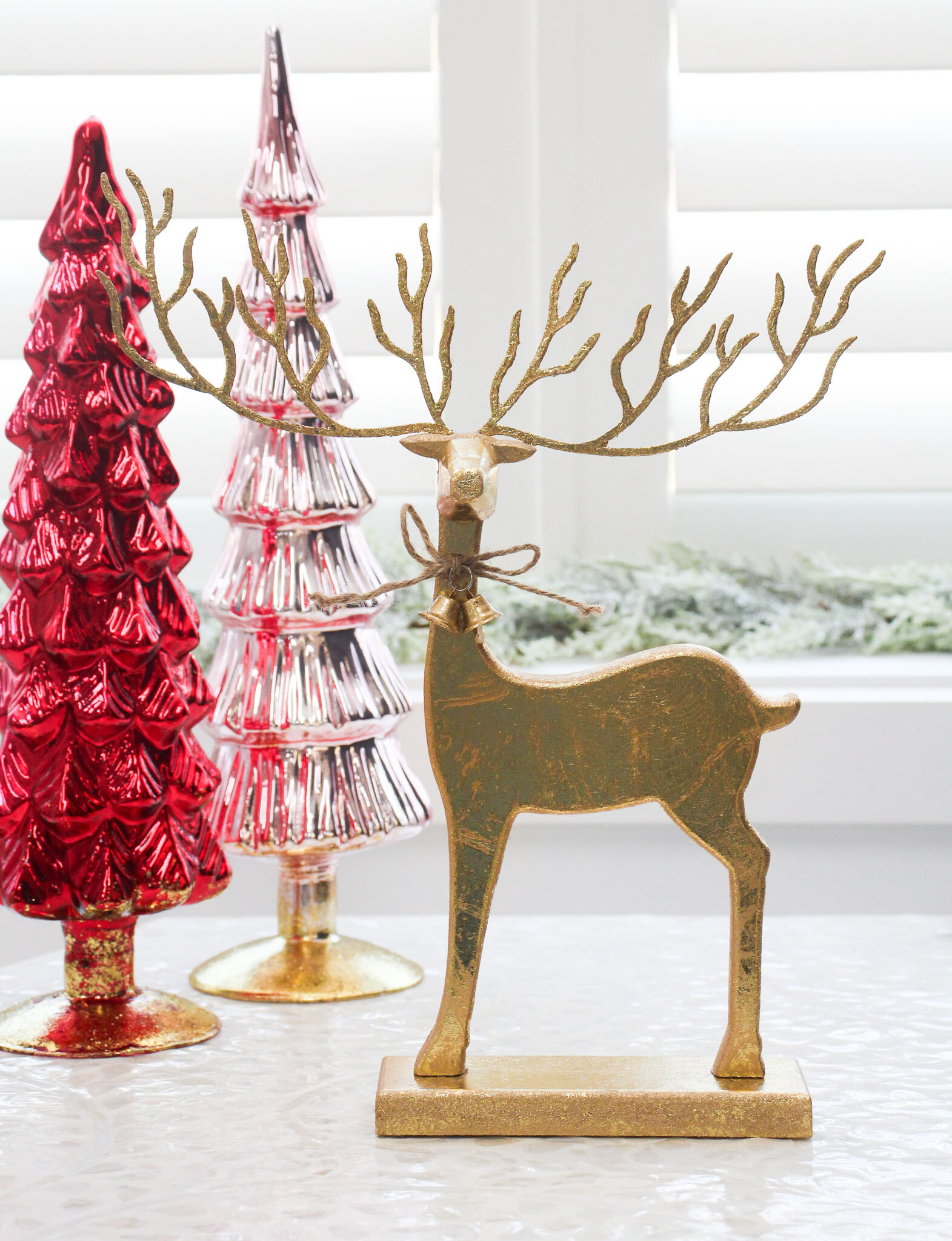 Wooden Mystical Reindeer Gold Foil