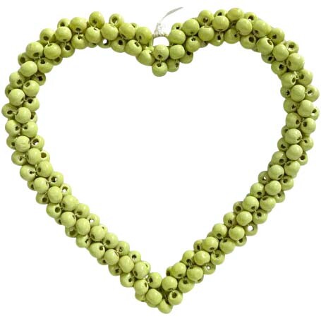 Bead Heart Hanger Green