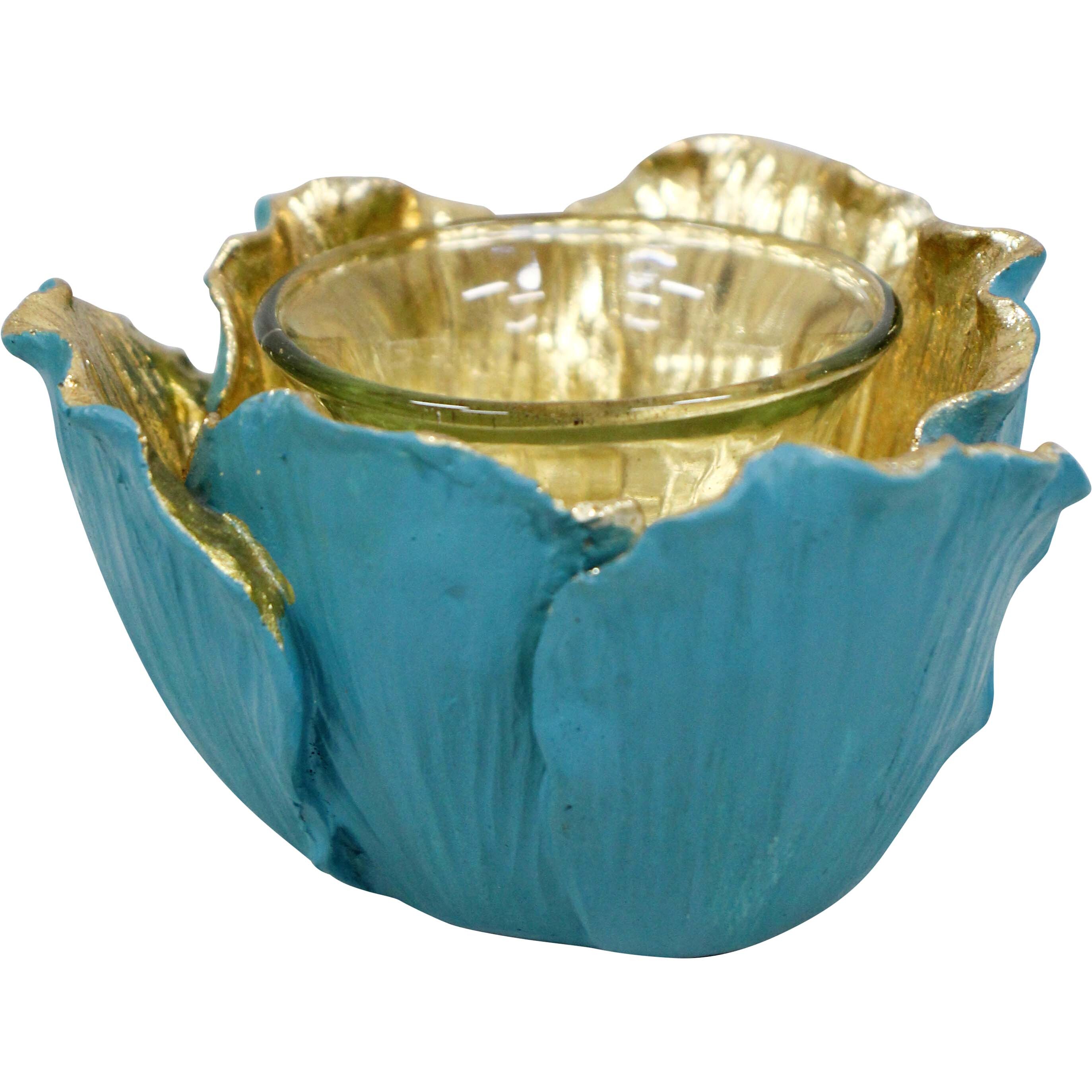 Flower Tealight Holder Teal