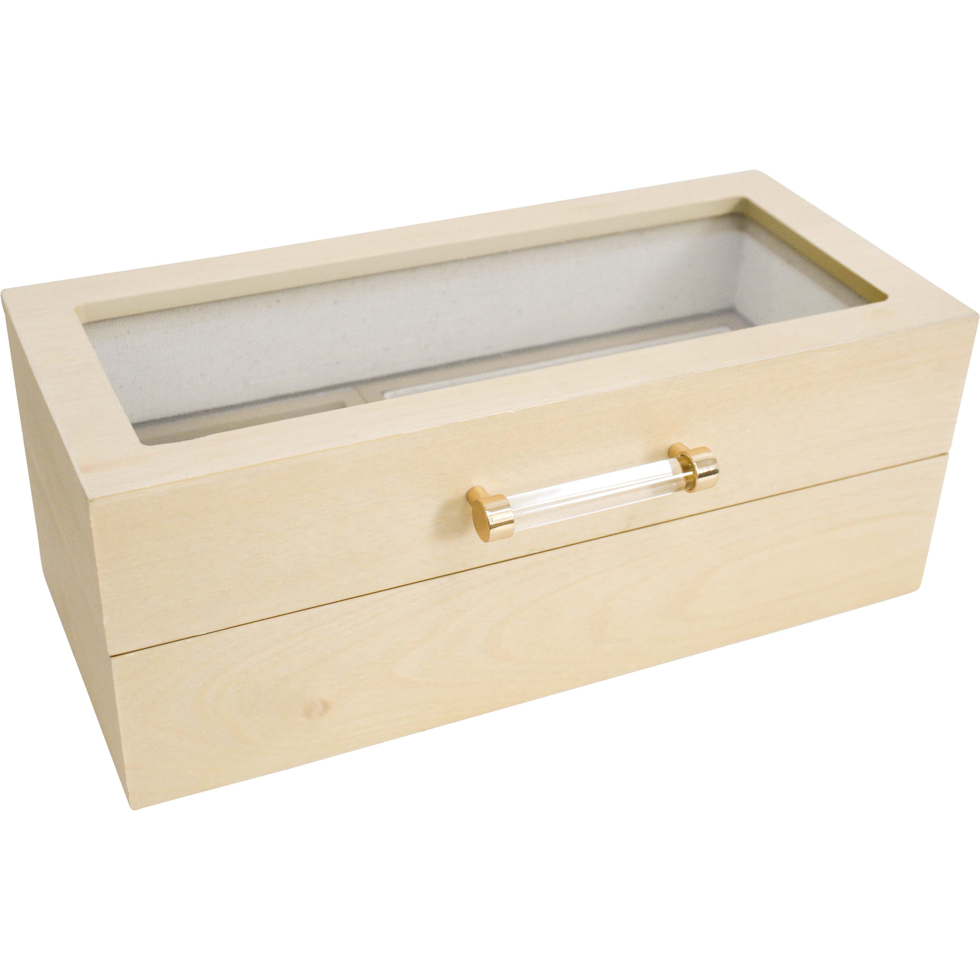 Timber Low Jewellery Box Beech