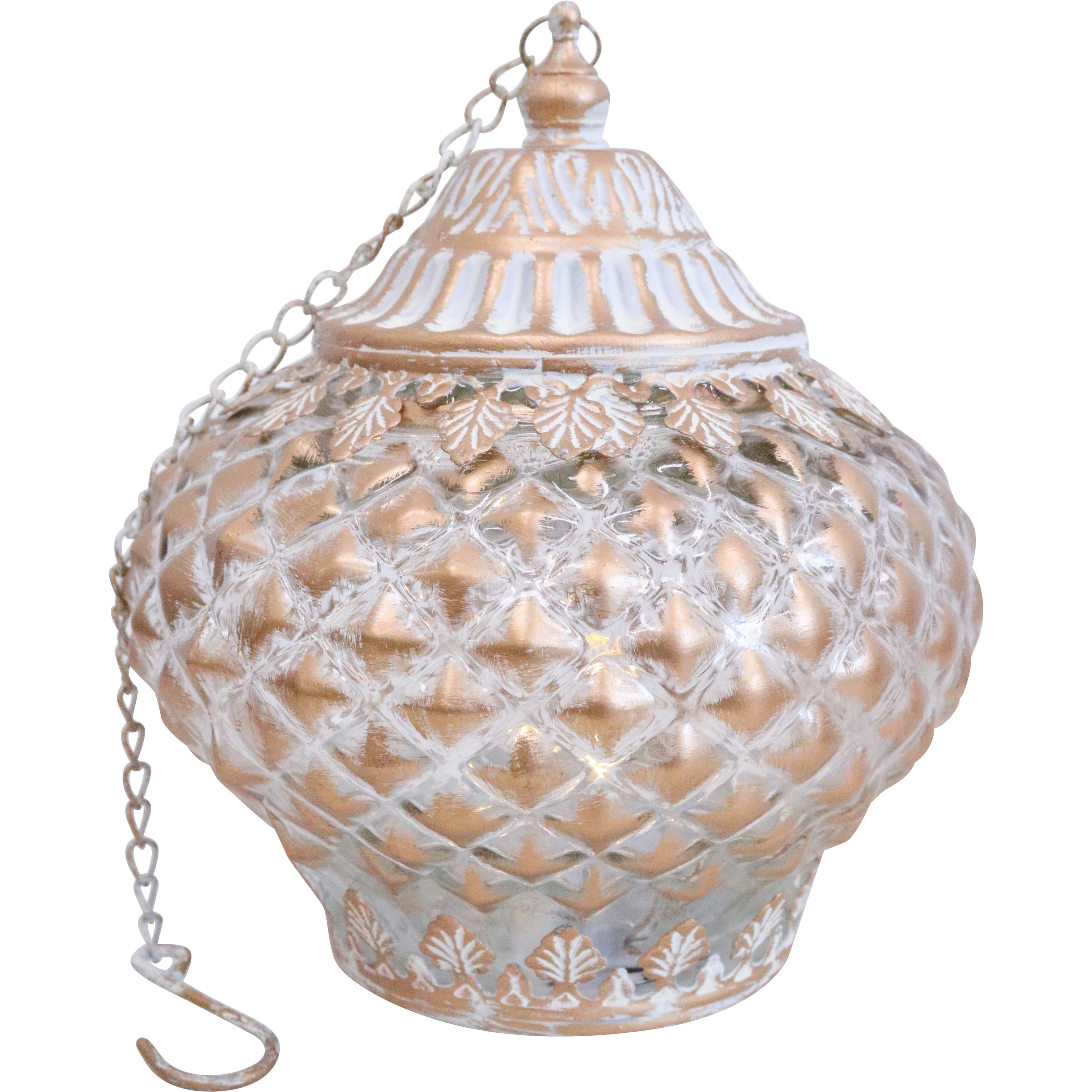 Lantern LED Temple Gold/Wash