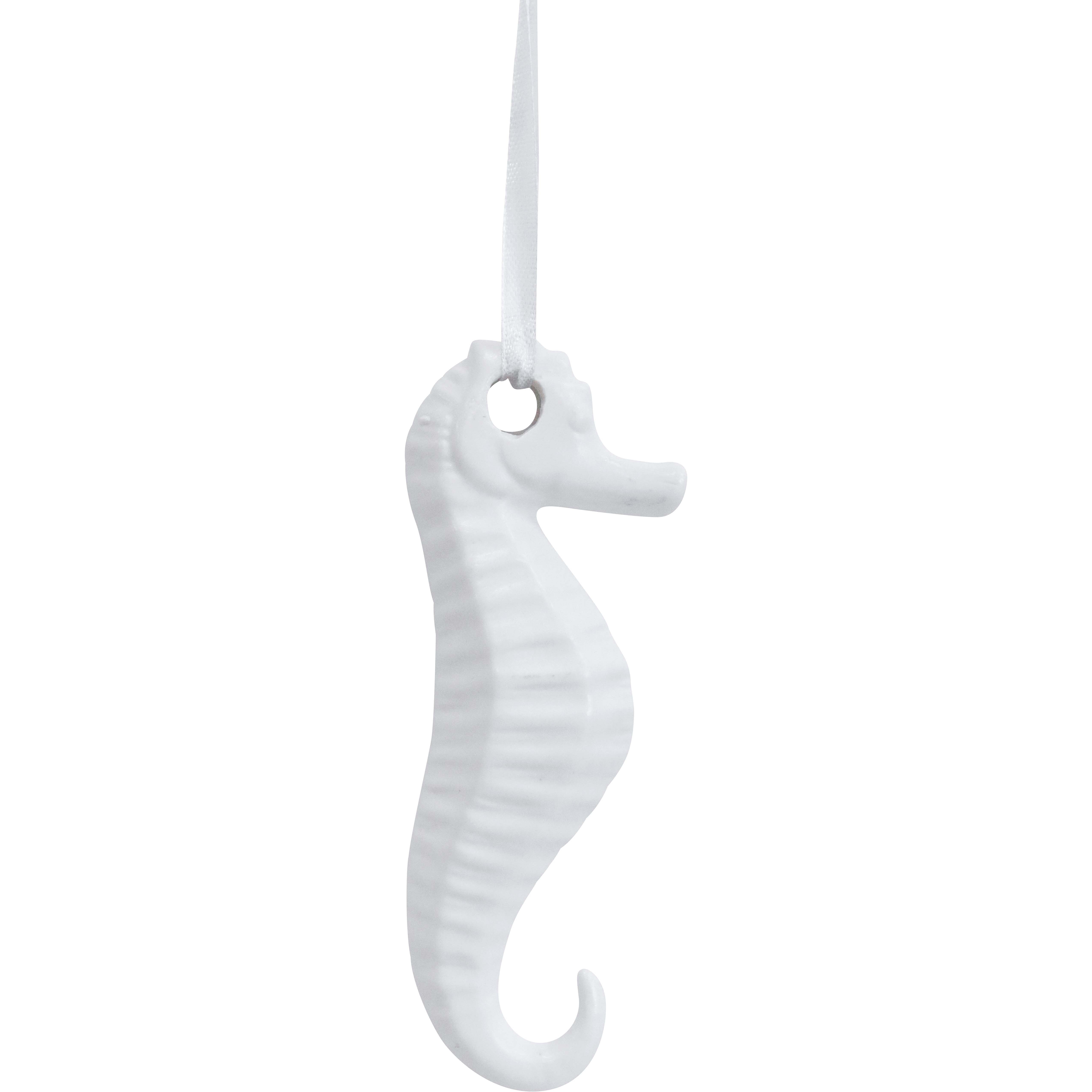 Hanging Seahorse White