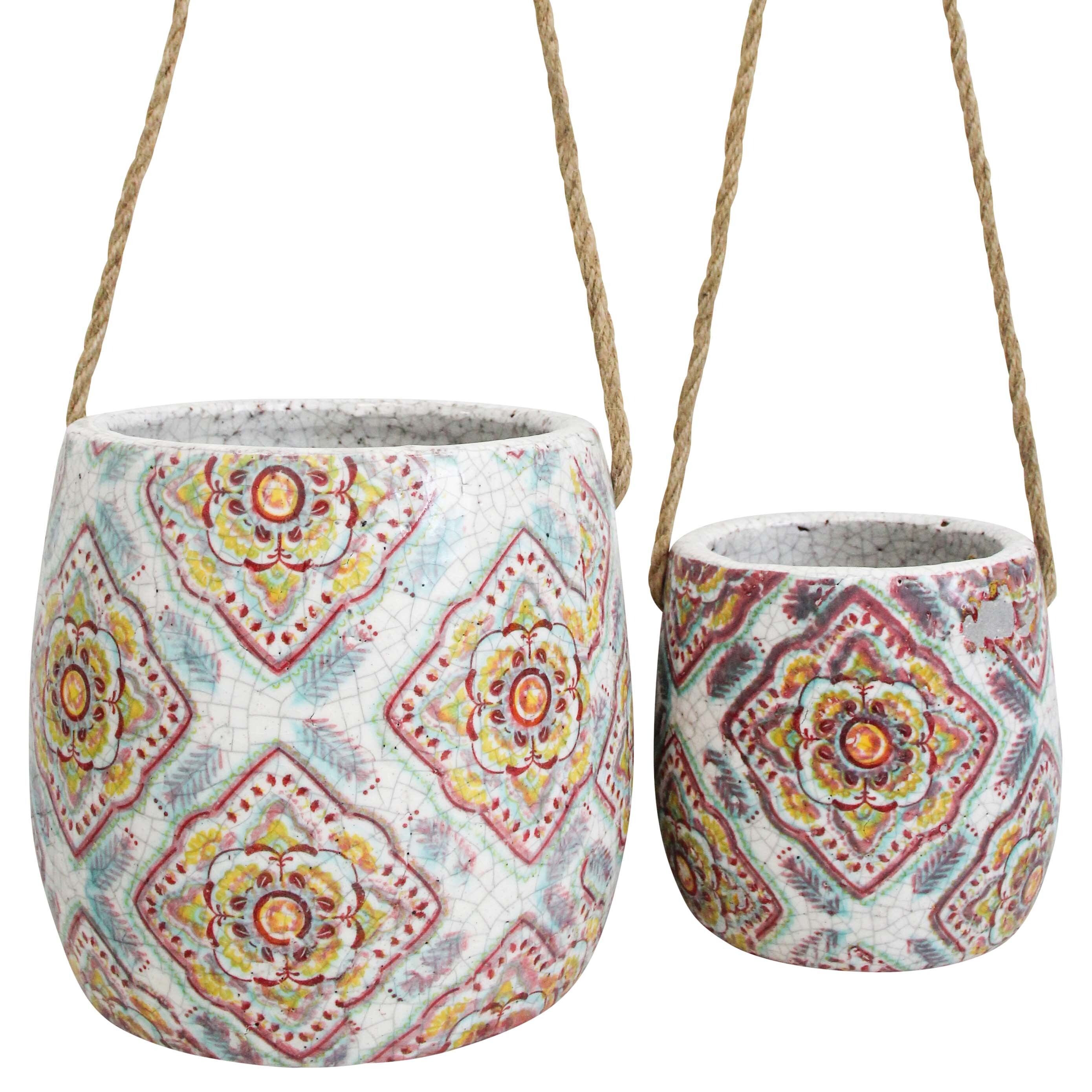 Hanging Pot S/2 Fiesta