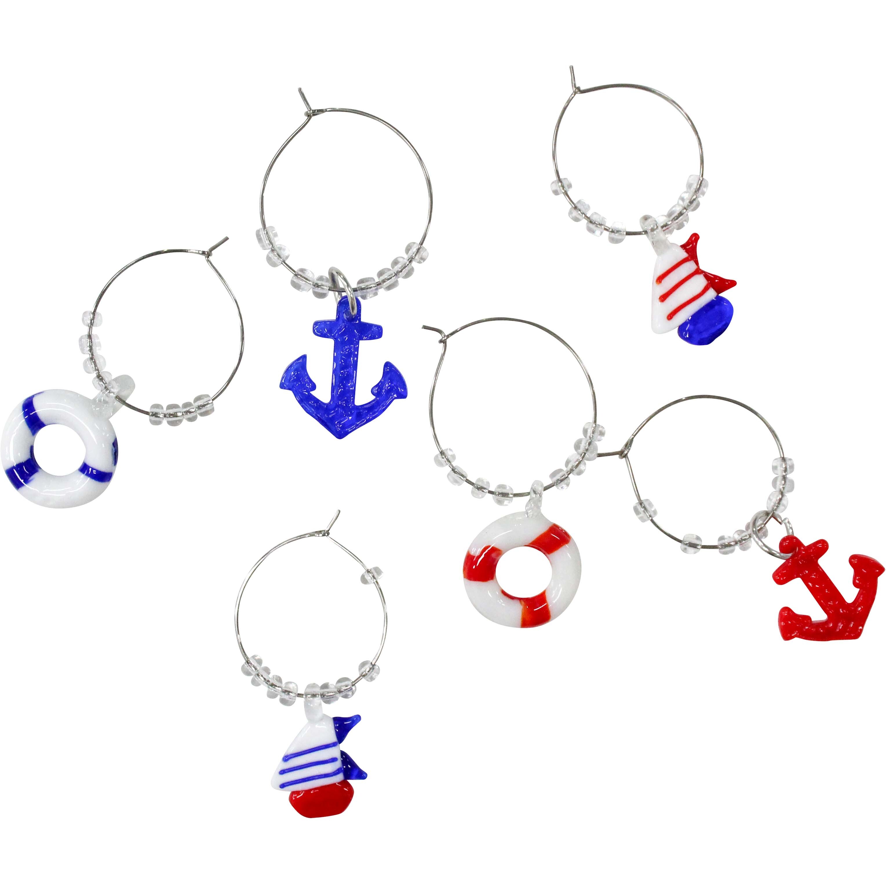 Wine Charms S/6 Nautical