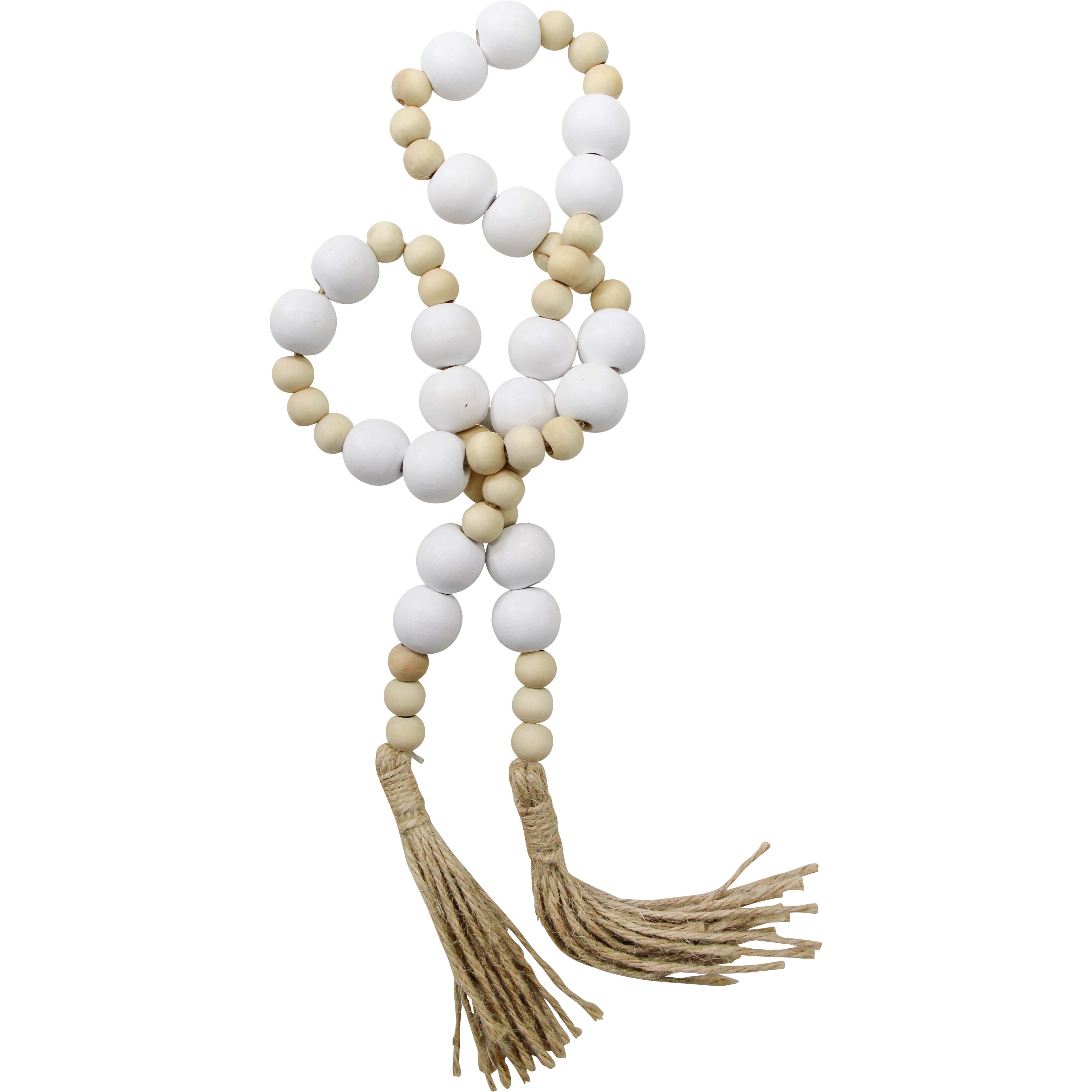 Bead Garland Mix White/Natural