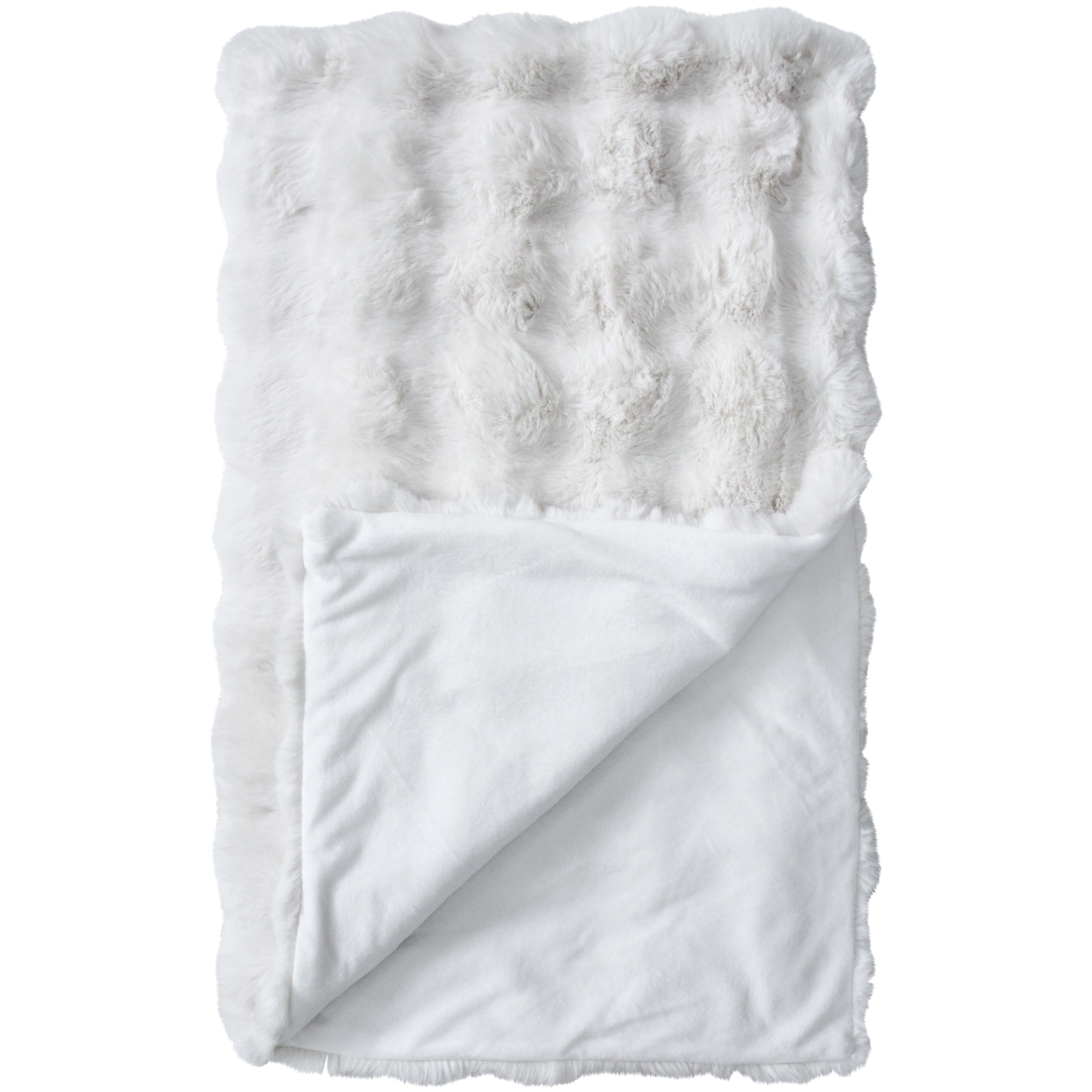 Lux Faux Fur Throw White