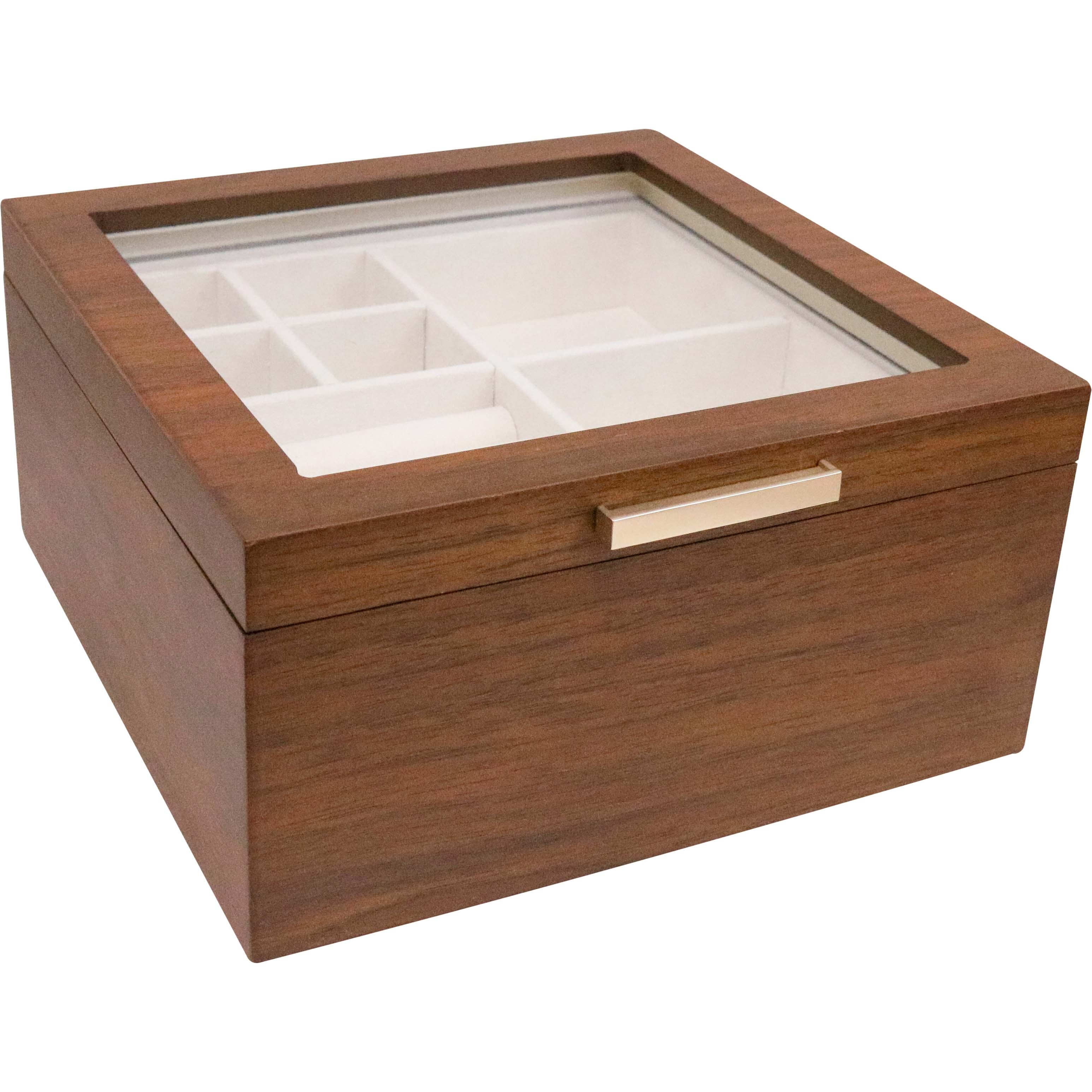 Timber Jewellery Box Sq walnut