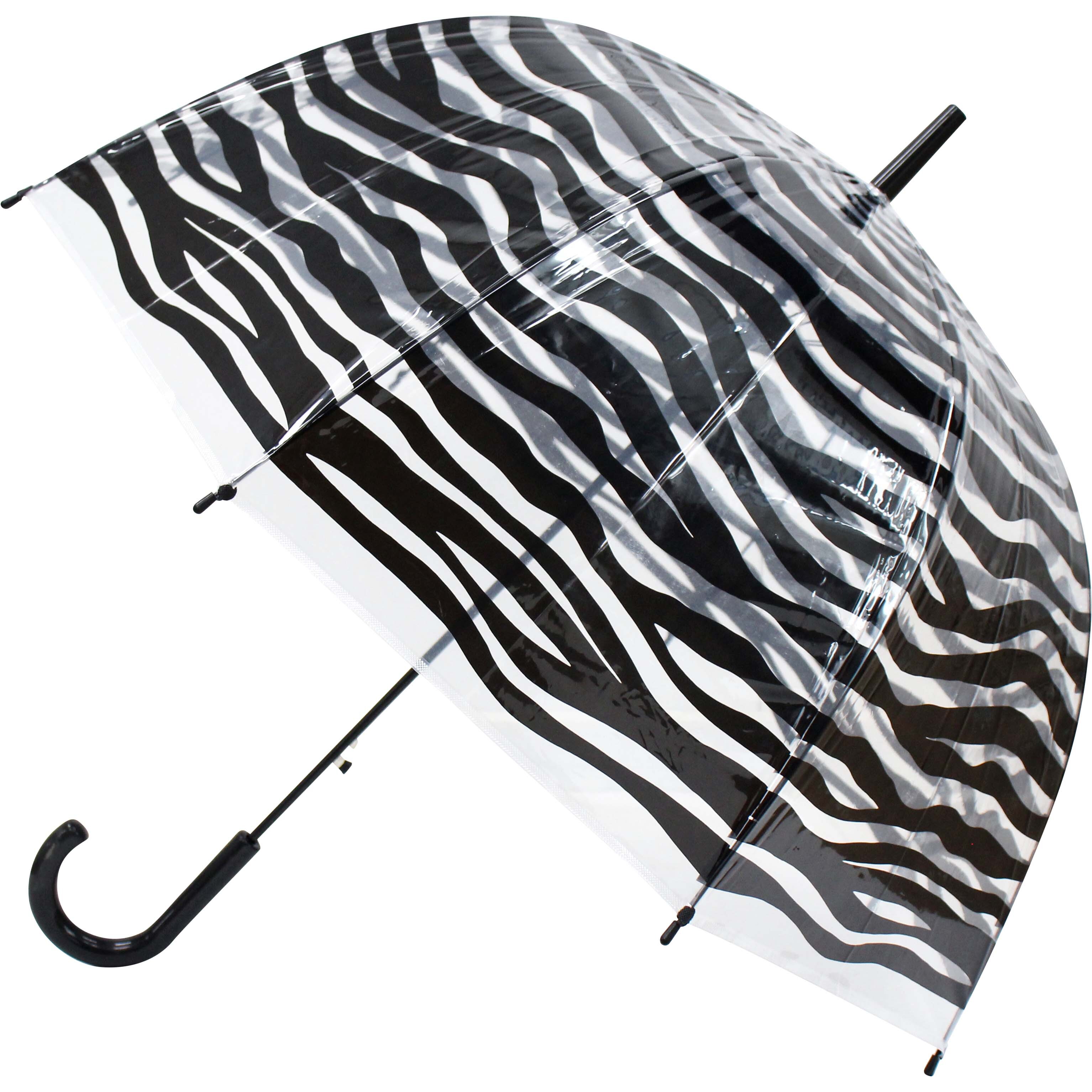 Umbrella Clear Black Stripes