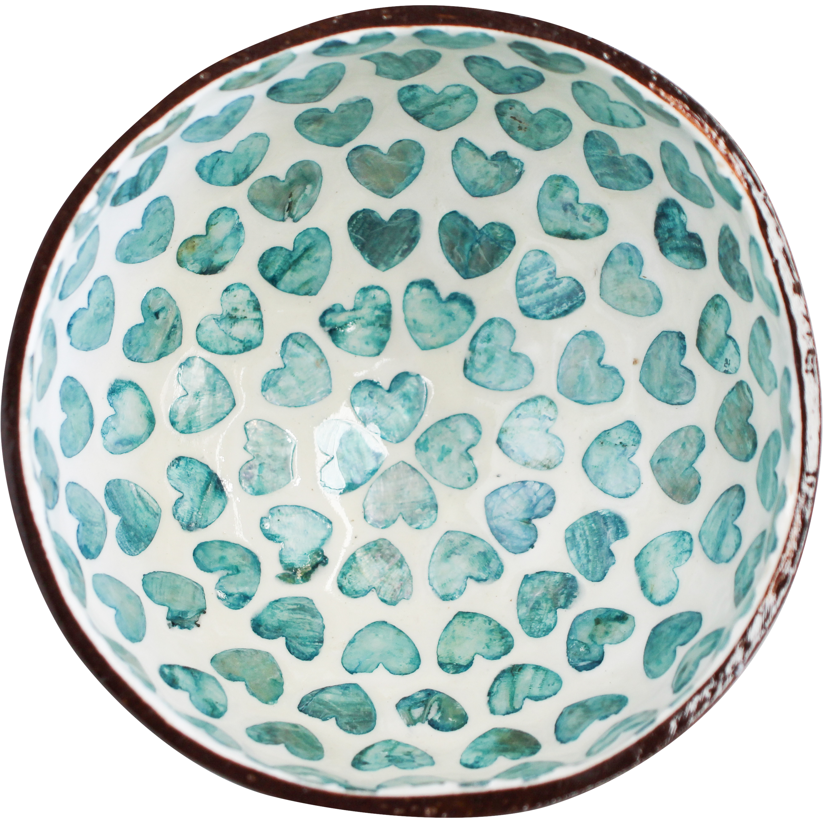 Coconut Bowl Heart Turquoise Coconut Bowl Heart Turquoise