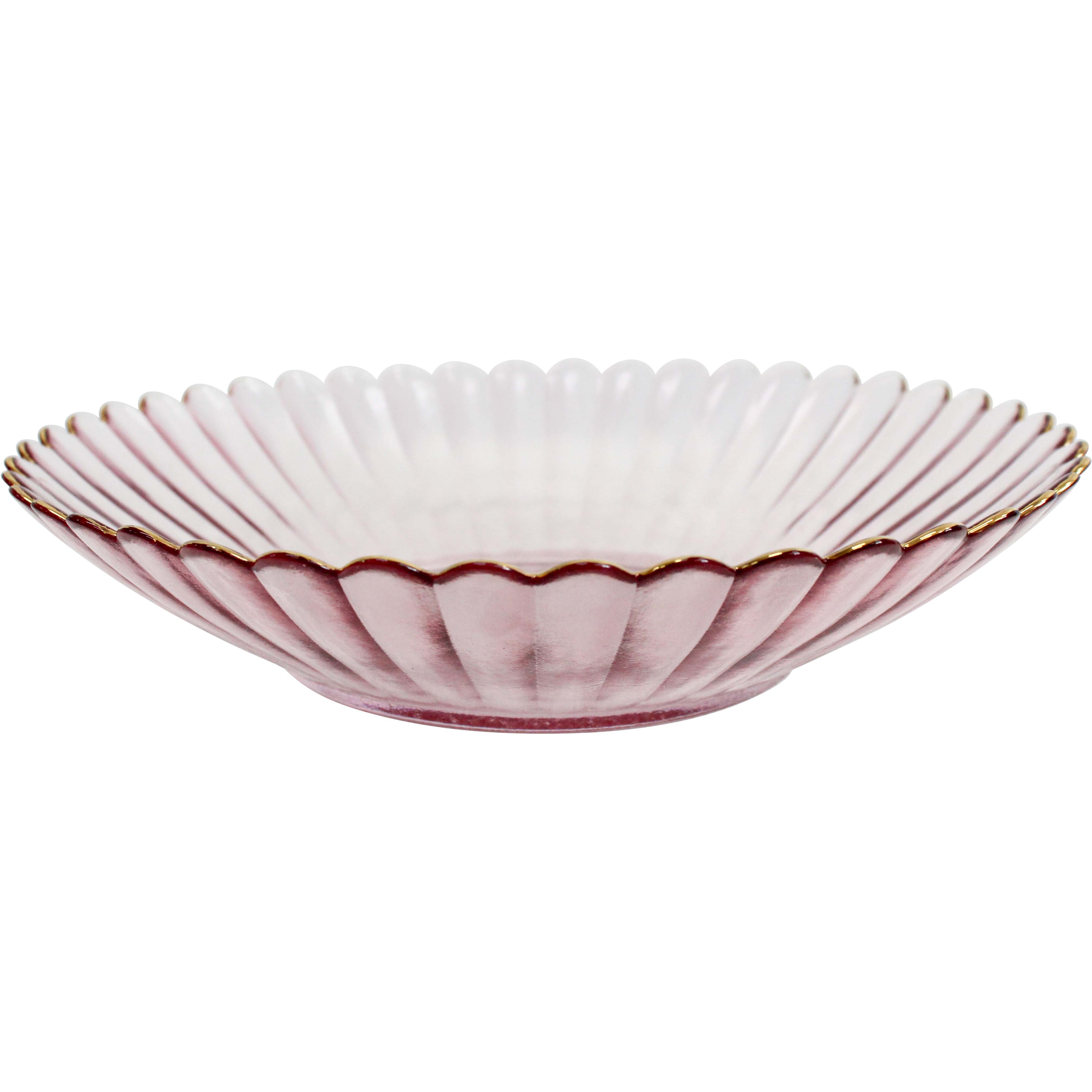 Glass Dish Lge Plum/Gold