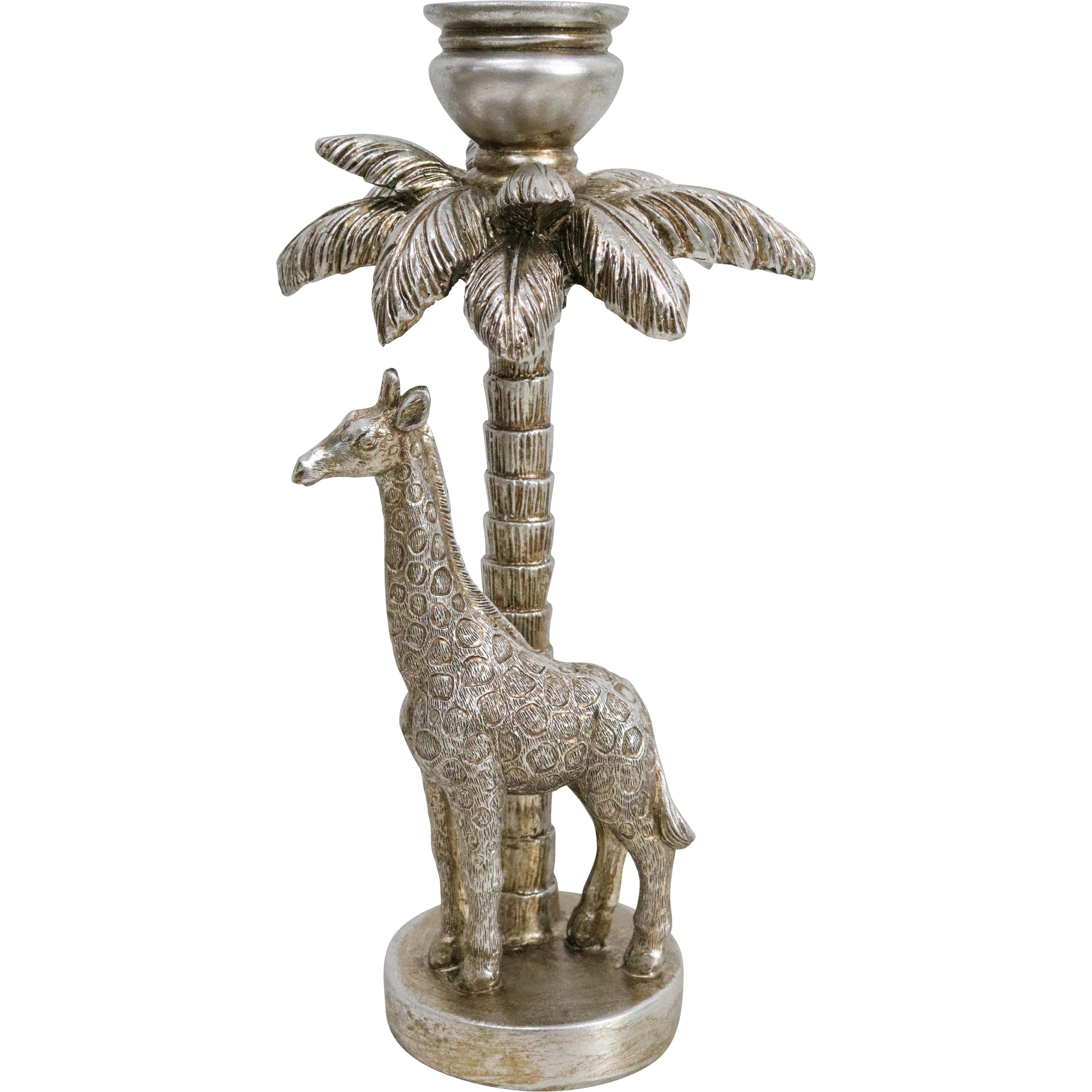 Candle Holder Giraffe Champagne Palm