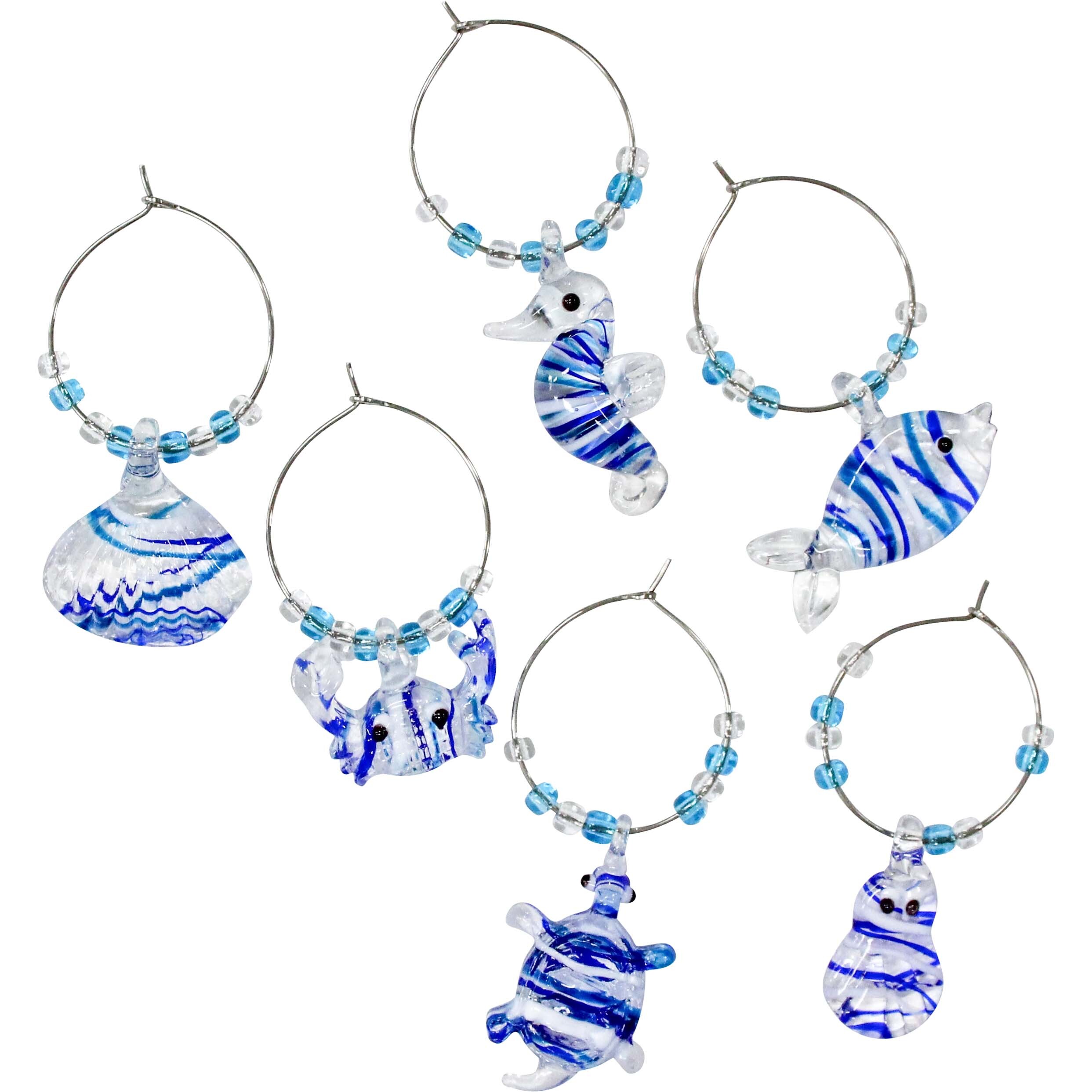 Wine Charms S/6 Ocean