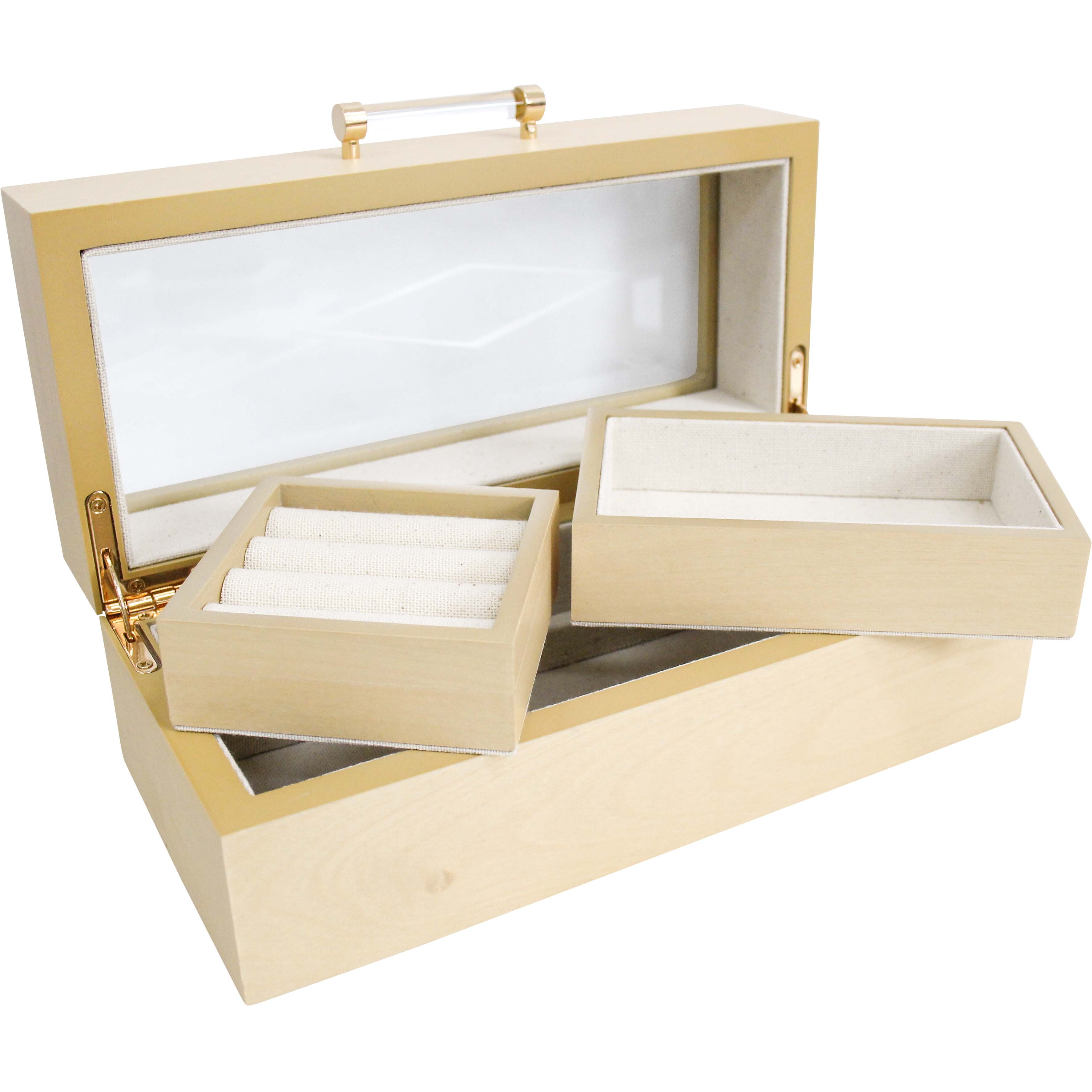 Timber Low Jewellery Box Beech