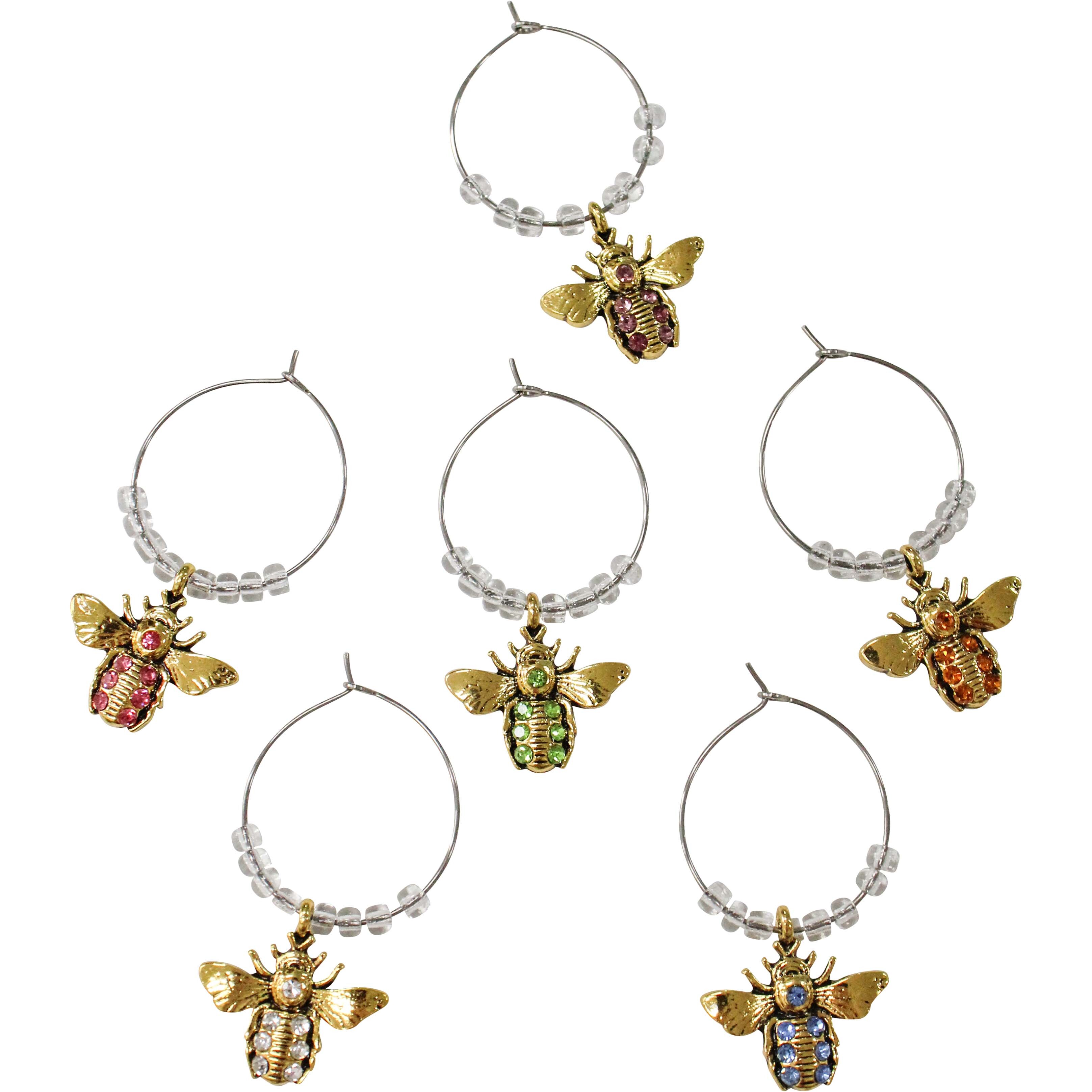 Wine Charm S/6 Bee