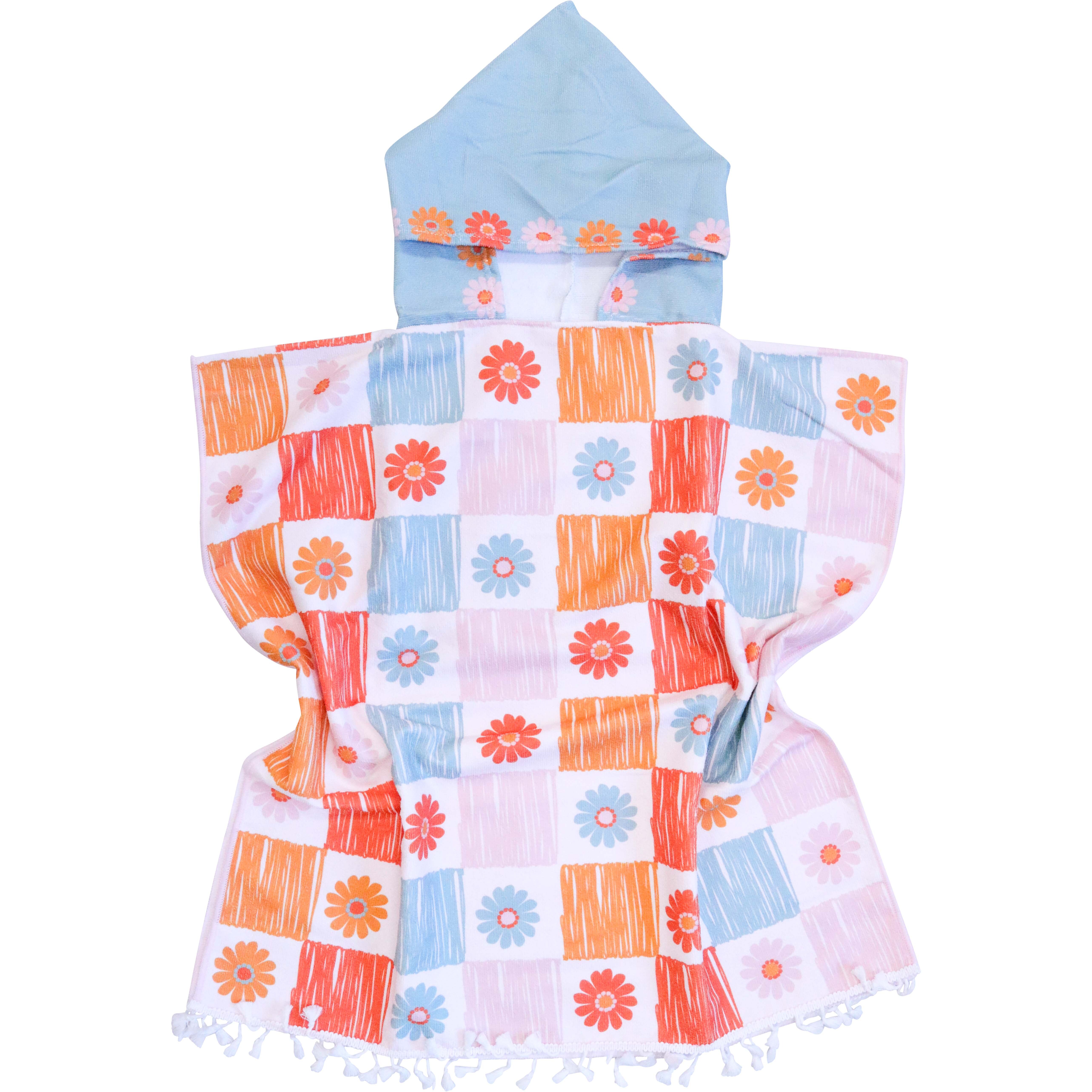 Kids Towel Poncho w/ Bag Crayon