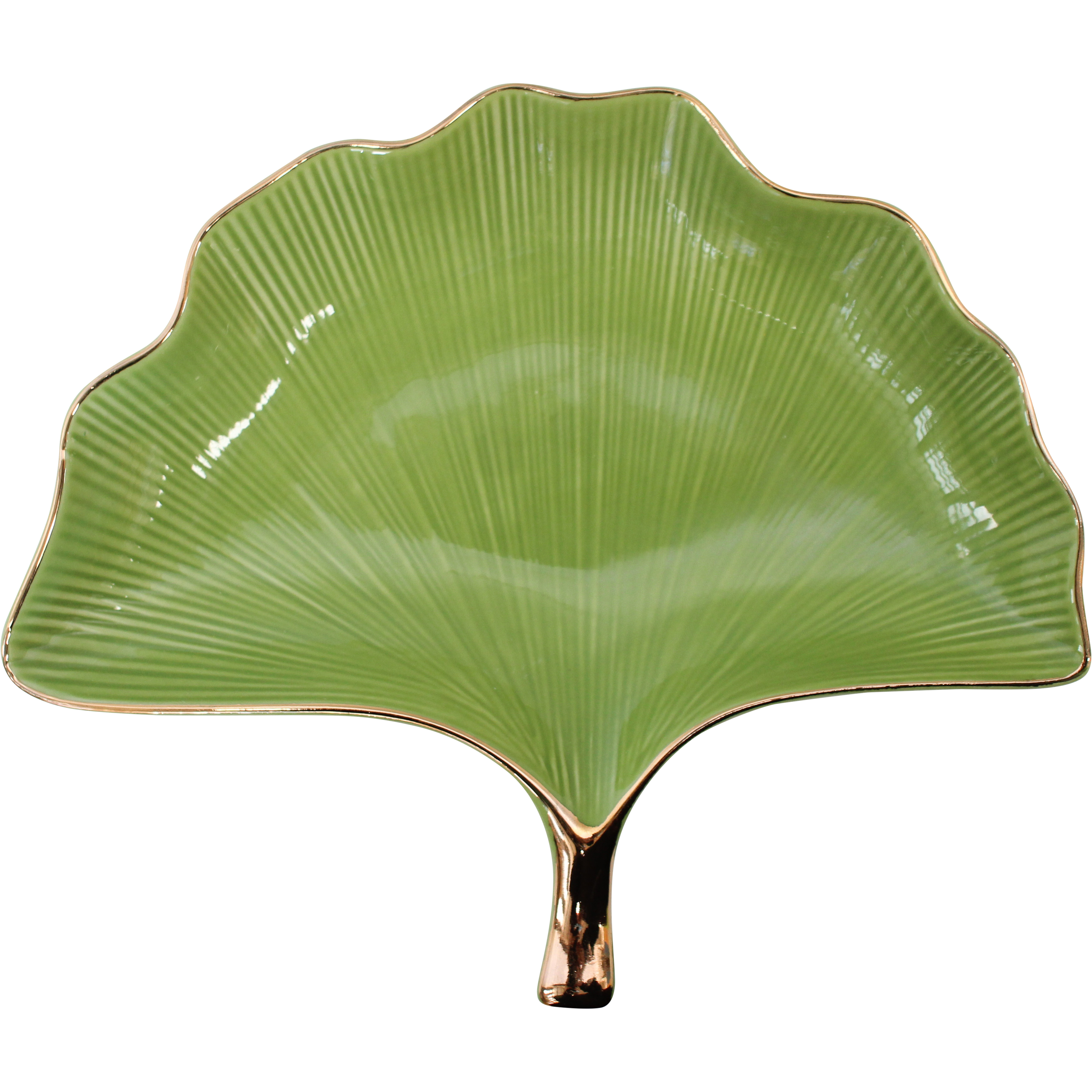 Gingko Plate Green/Gold Med