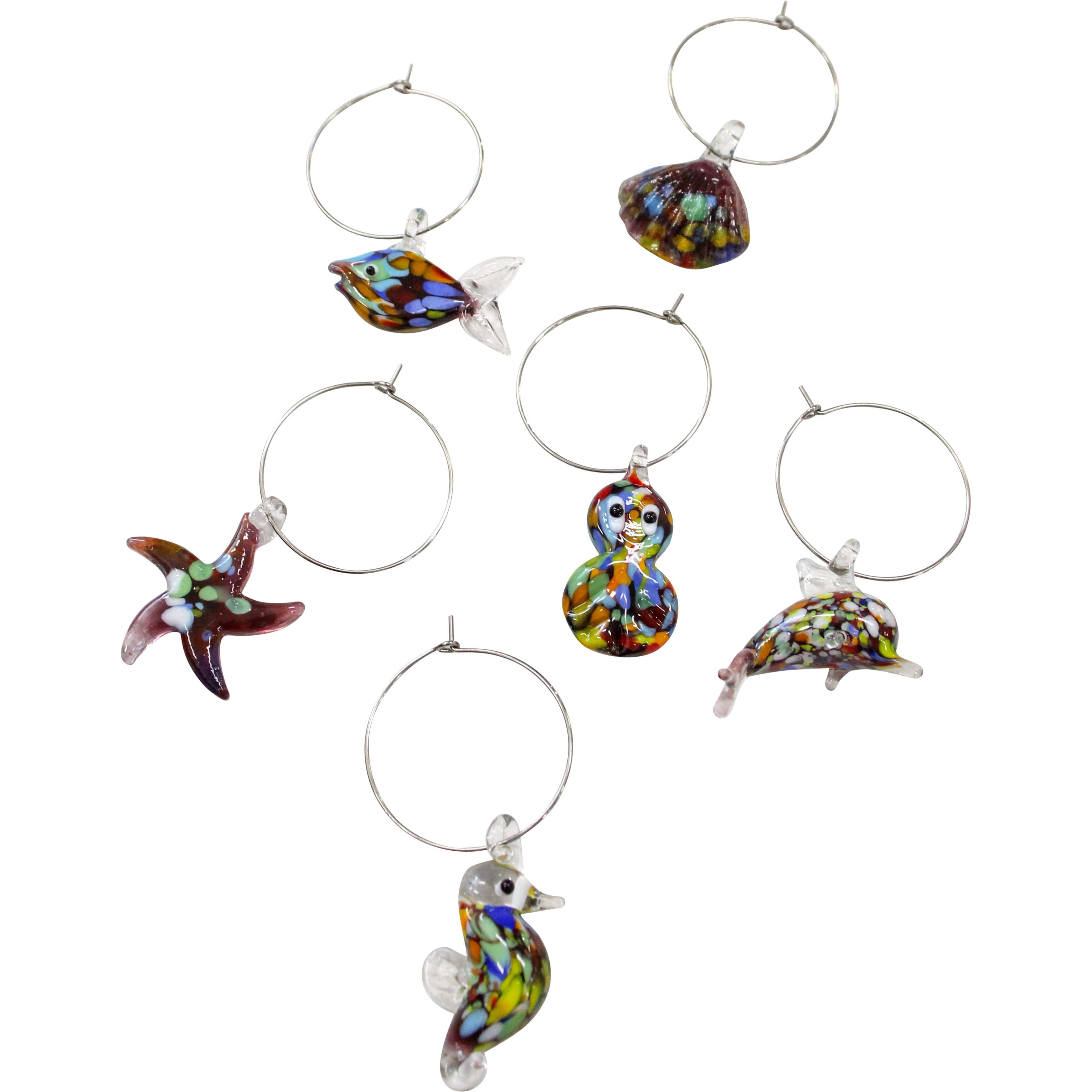 Wine Charms S/6 Ocean Multi