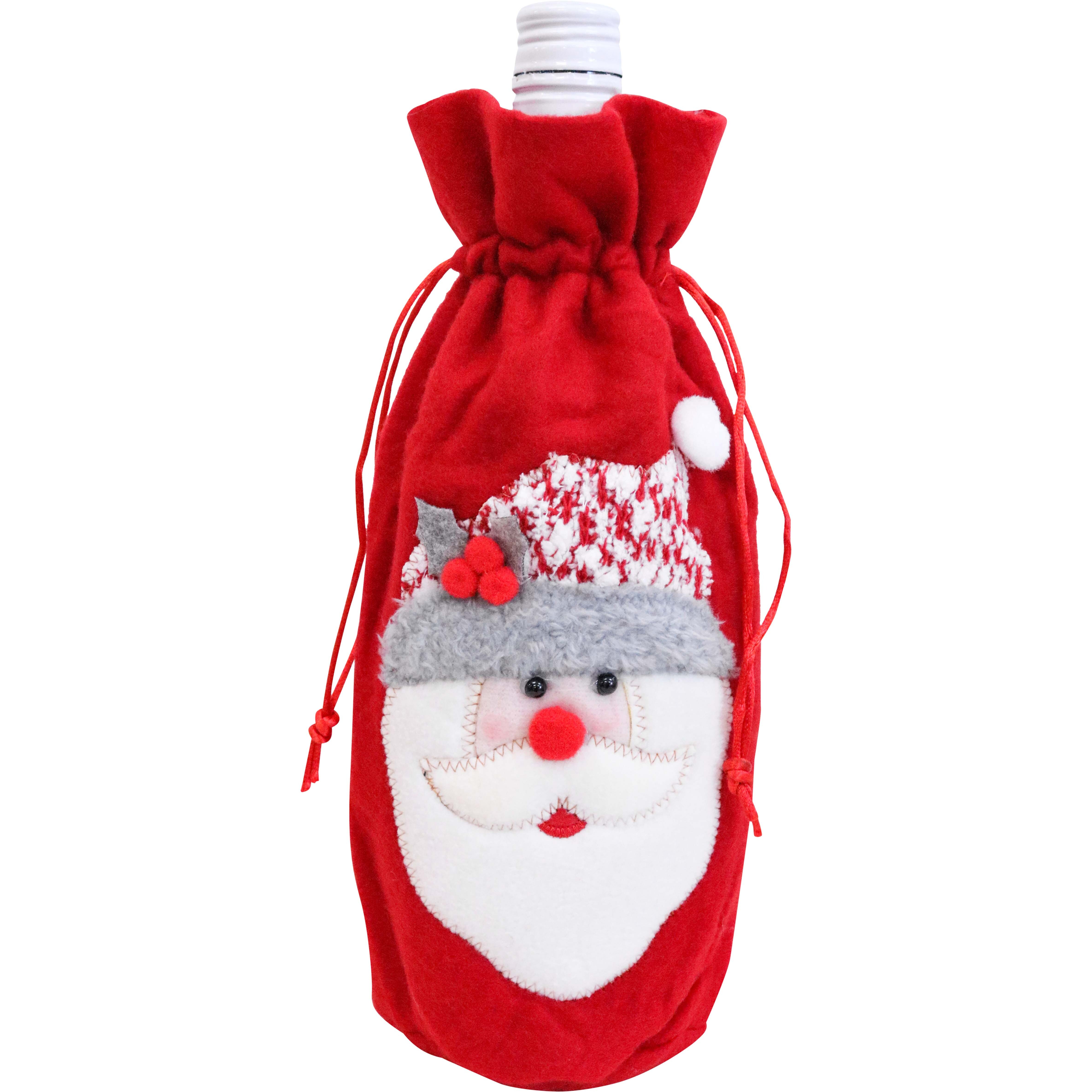 Bottle Cover Santa Bag