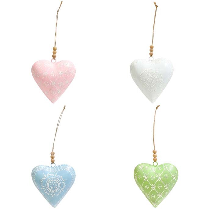 Pattern Heart Hanger Asstd - Piece