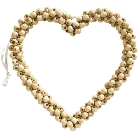 Bead Heart Hanger Ivory