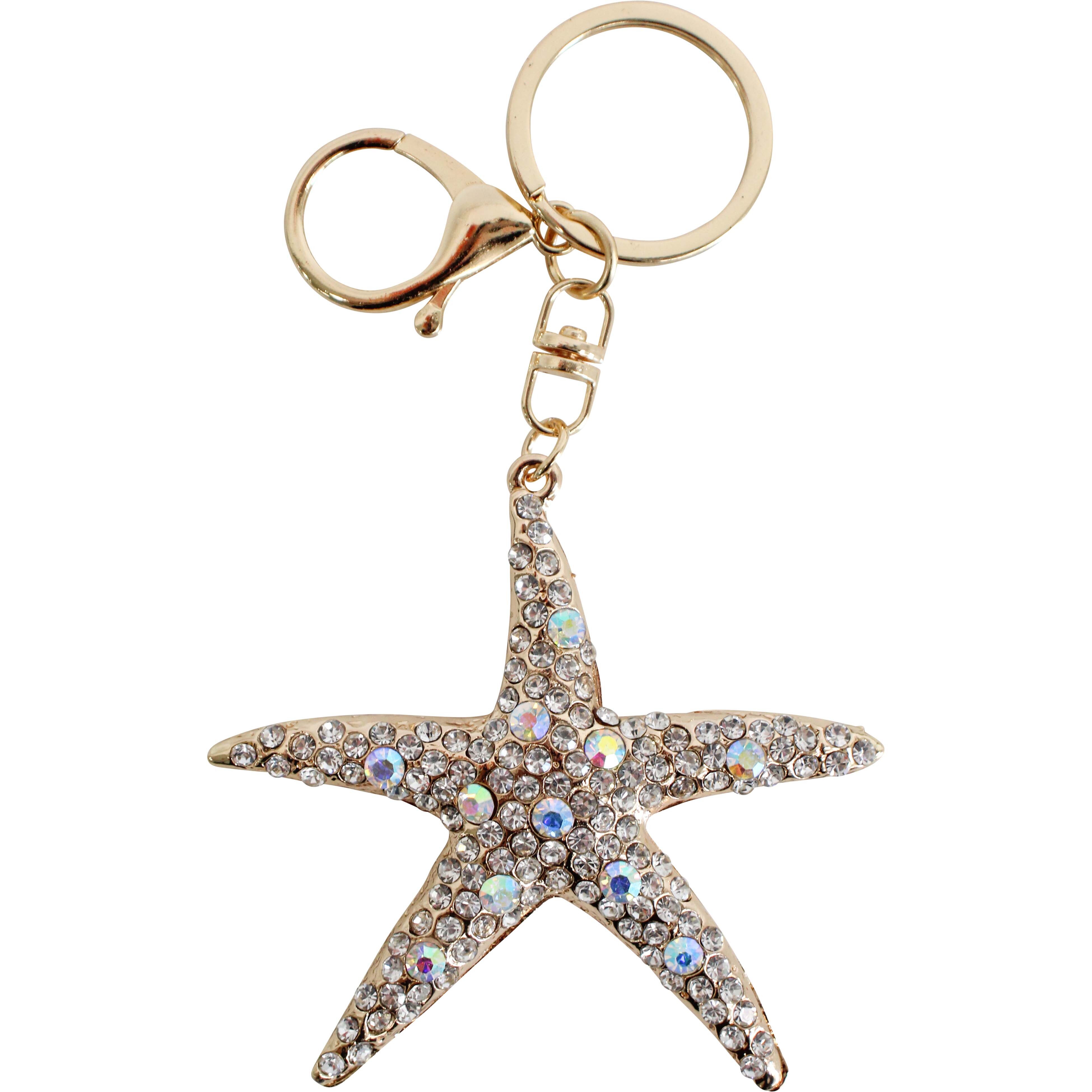 Keyring Starfish Bling