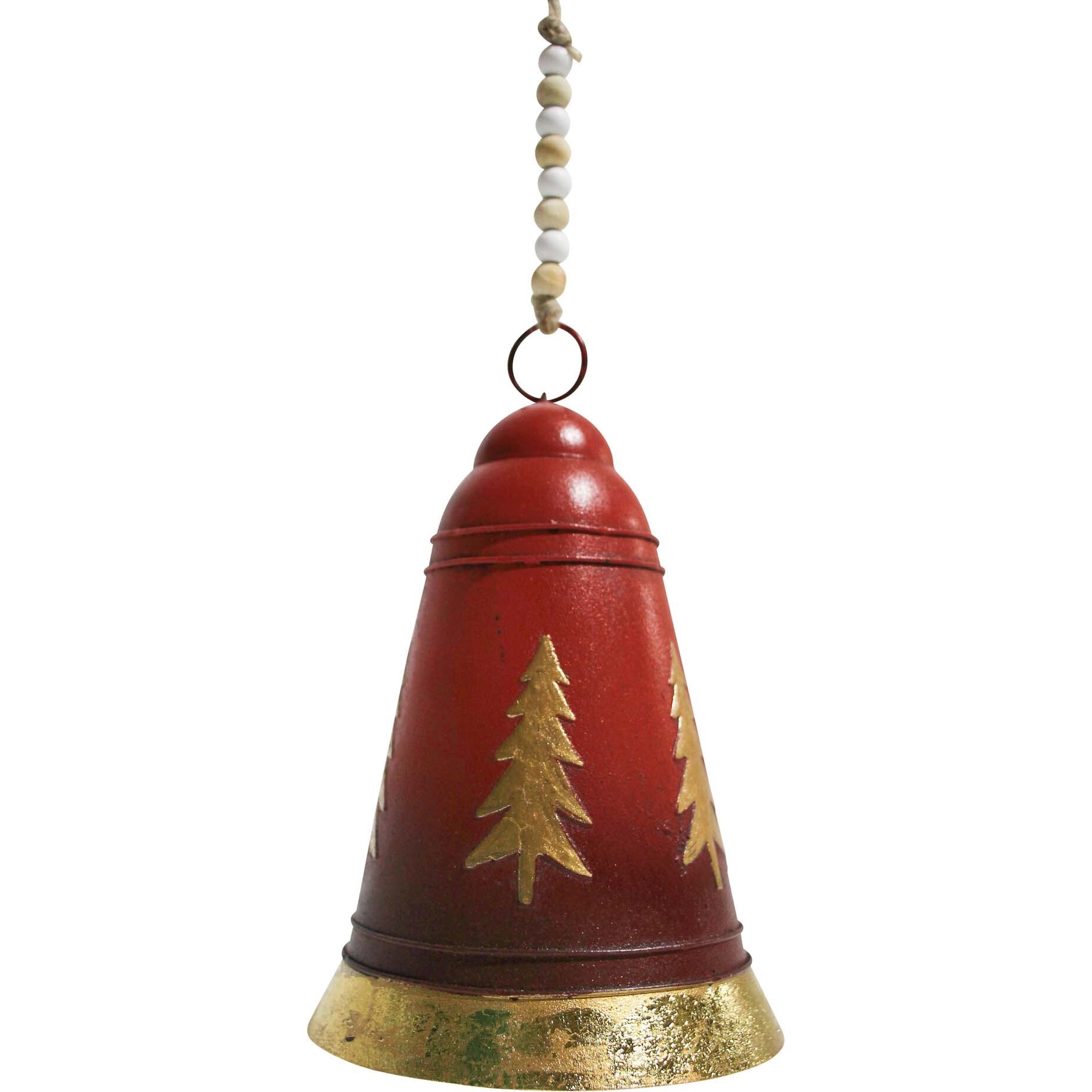 Metal Bell Christmas Tree Red