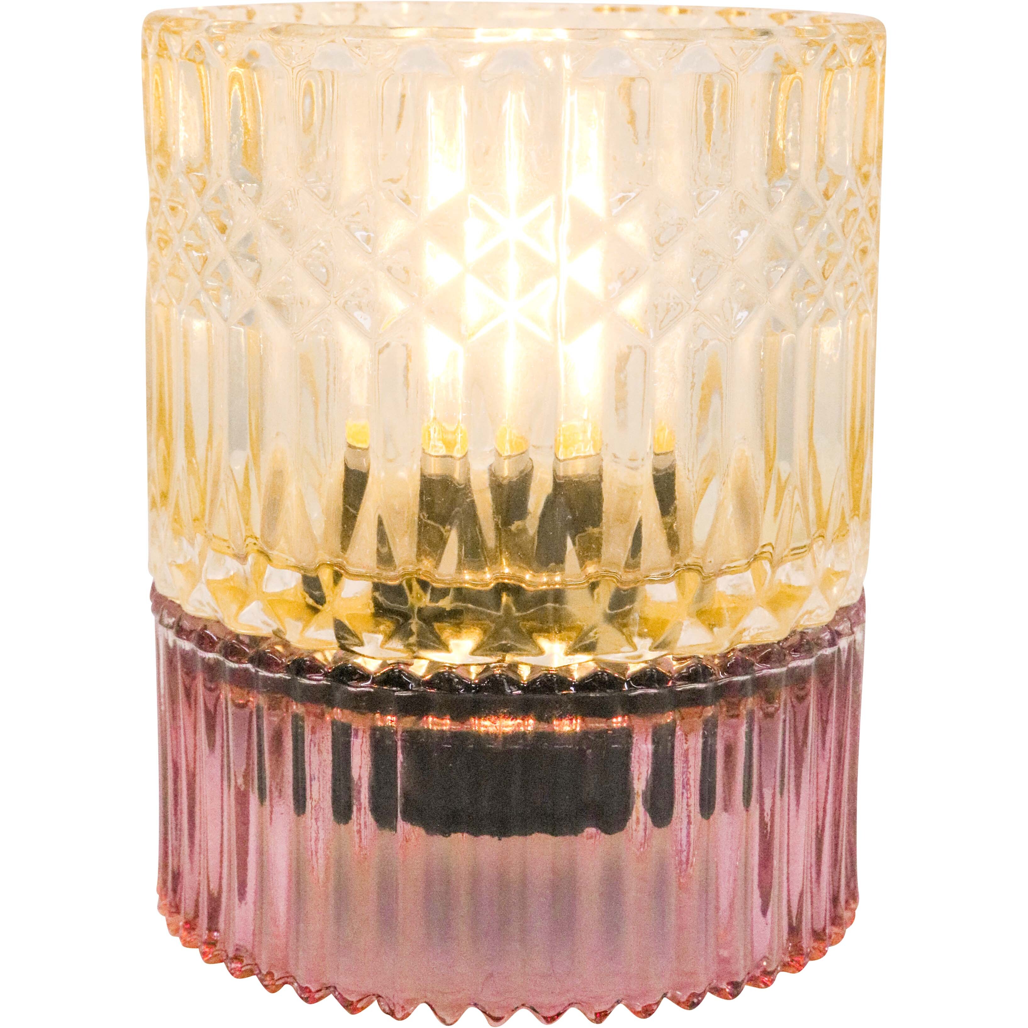 LED Glass Lamp Pink/Amber