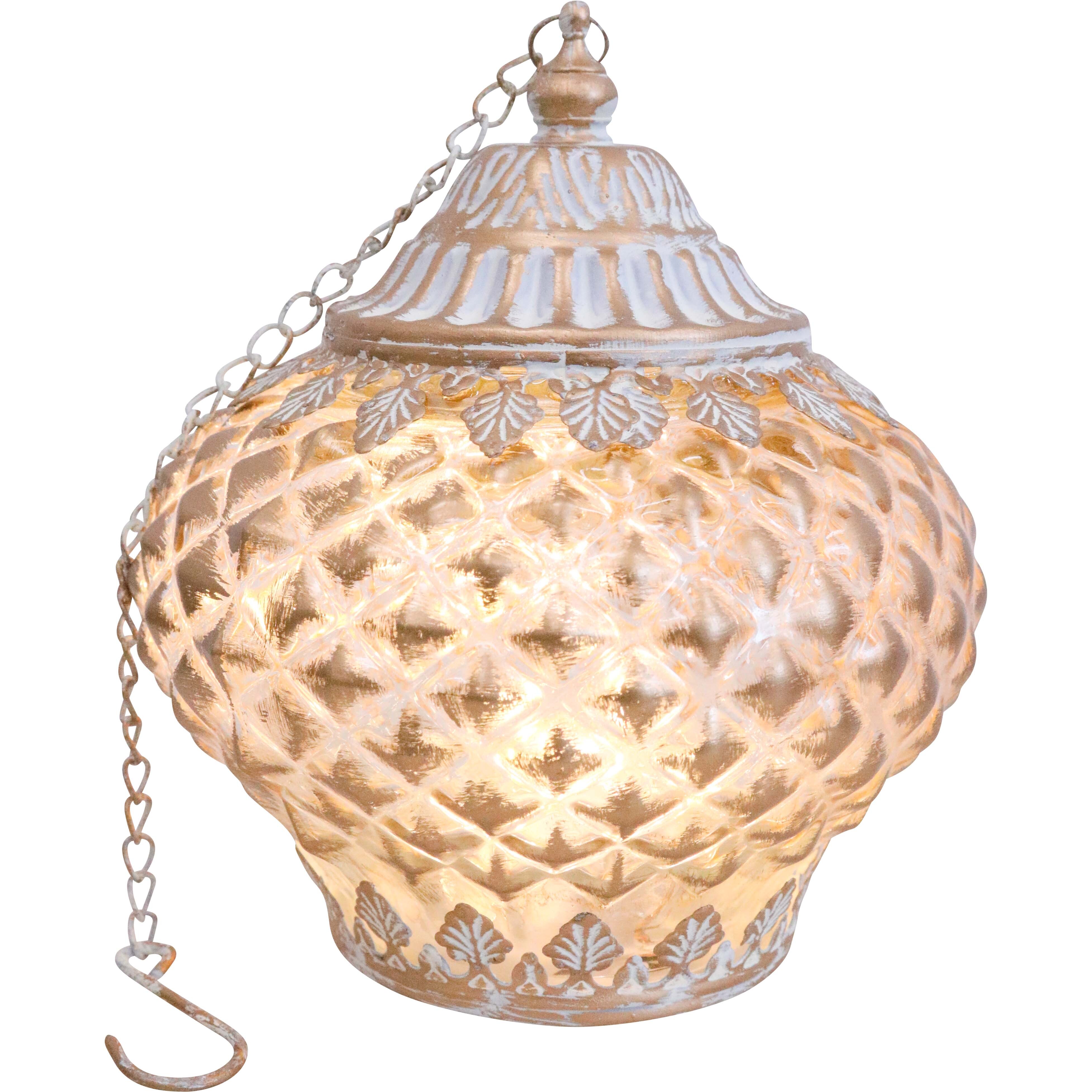 Lantern LED Temple Gold/Wash