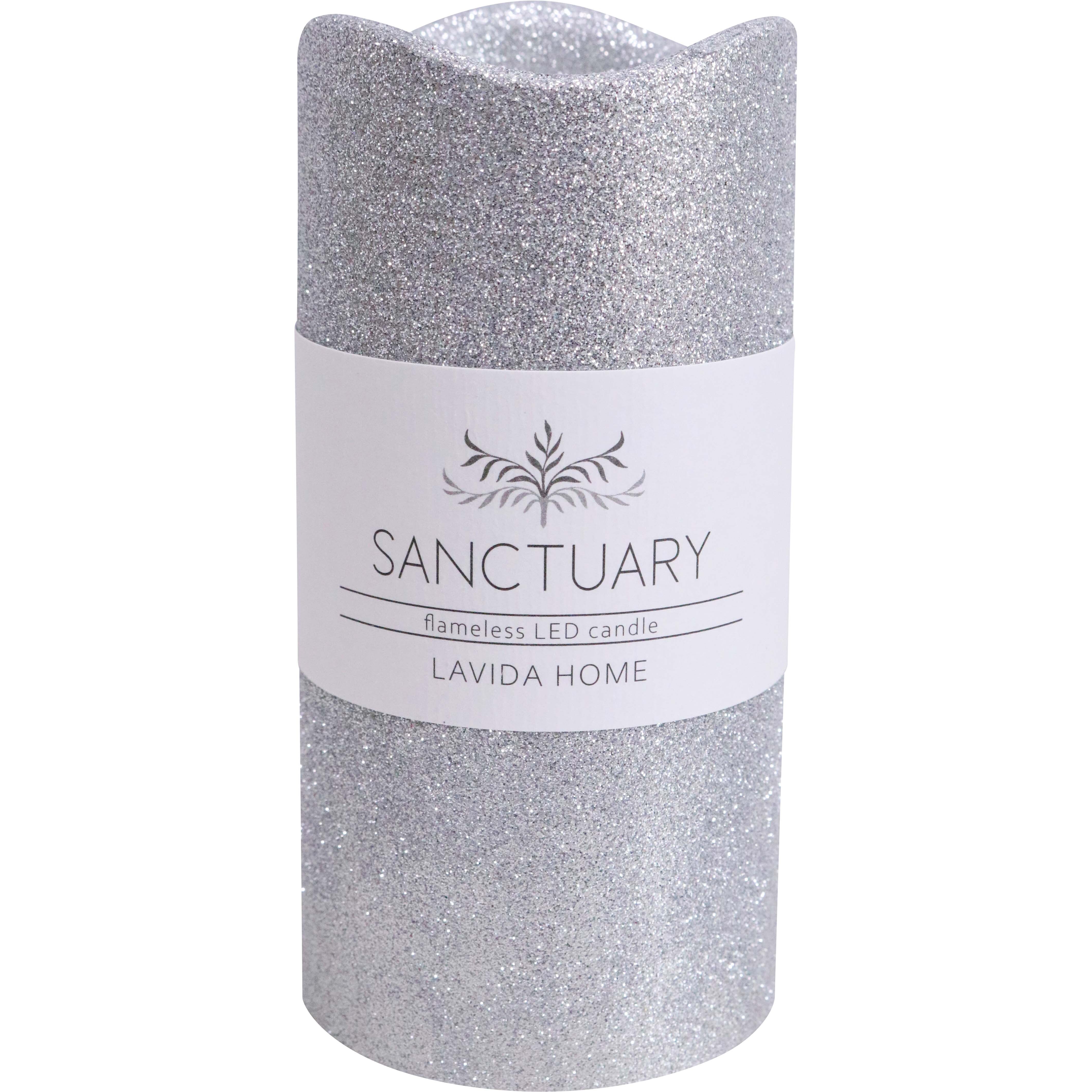 Flameless Candle Lrg Silver