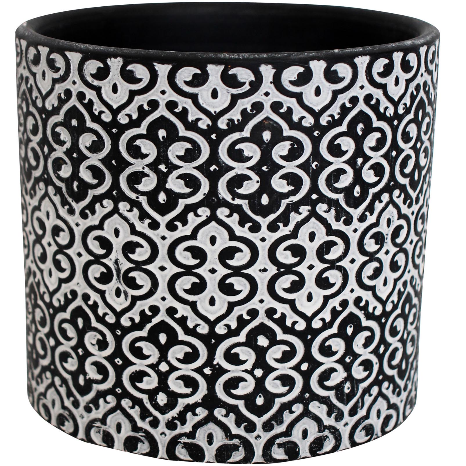 Planter Scroll Black