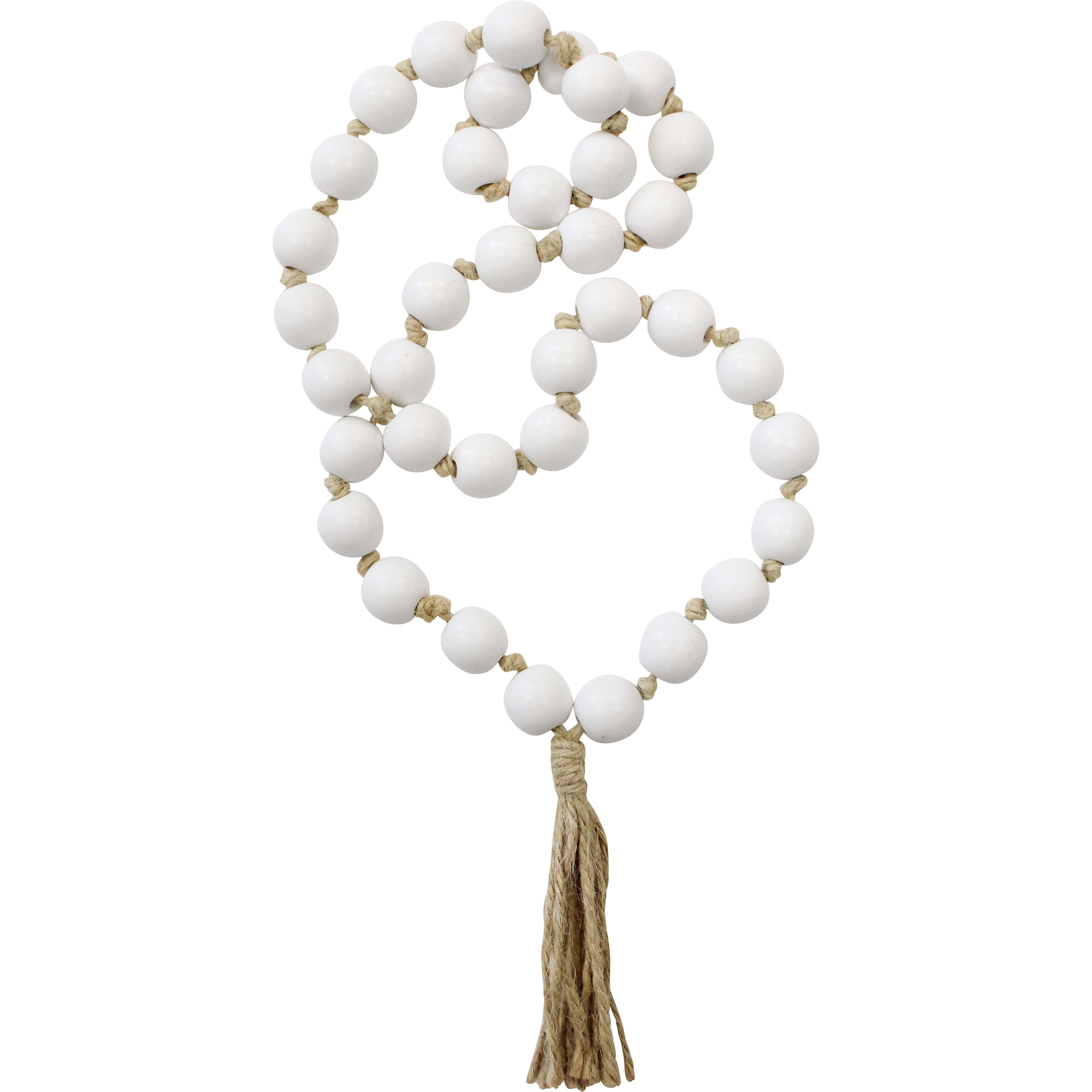 Bead Tassel Loop White