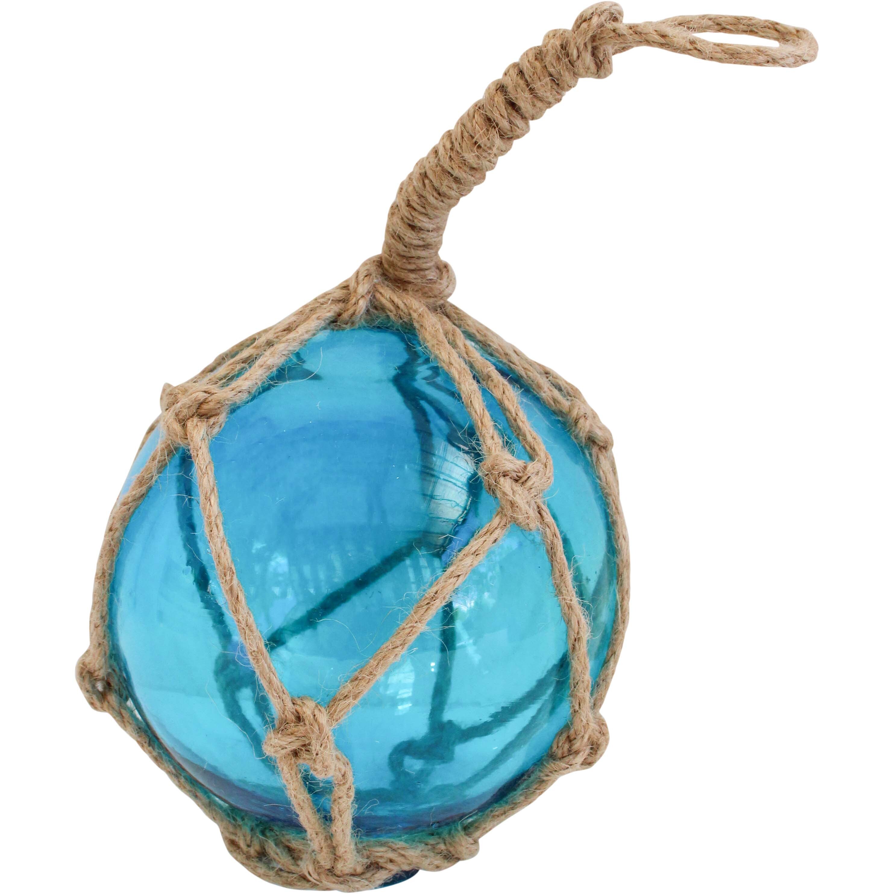 Glass Rope Ball Sml Azure