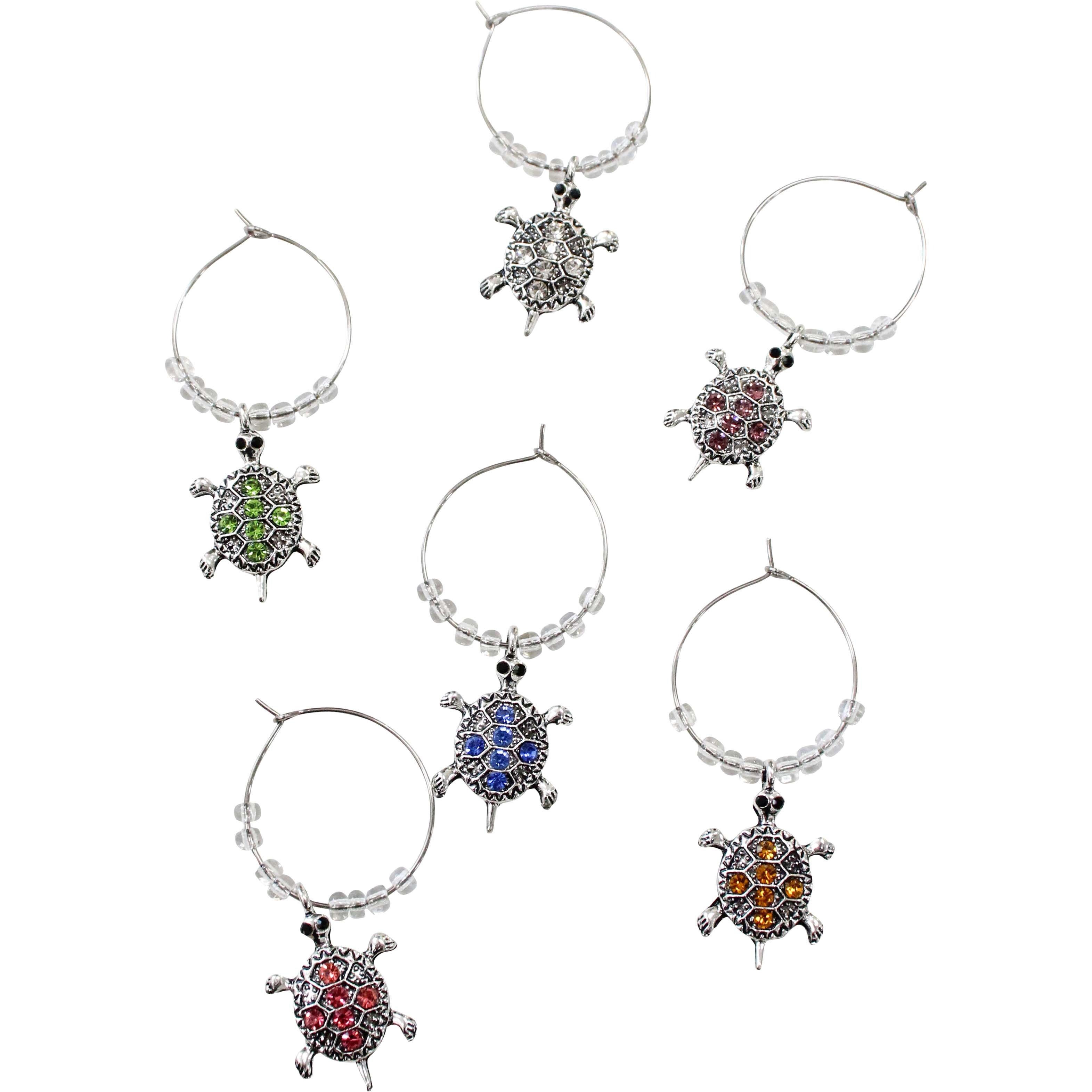 Wine Charms S/6 Turtle