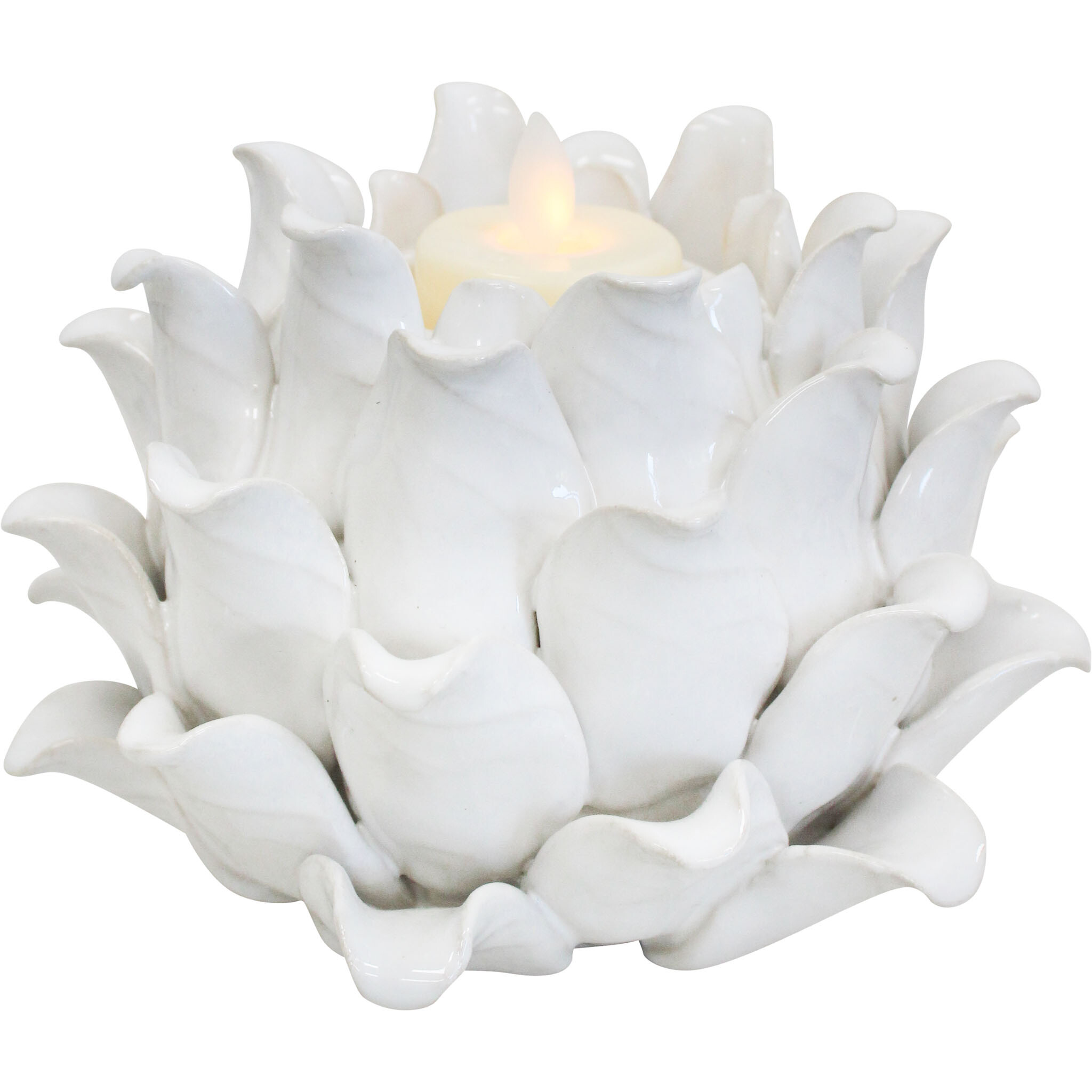 Succulent Flora Tealight Holder Ivory