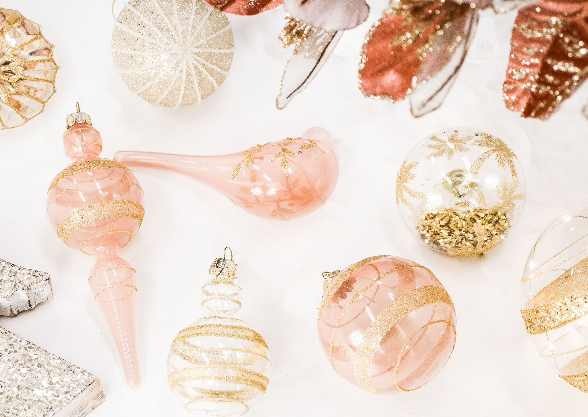 Glass Bauble Palm Glitter