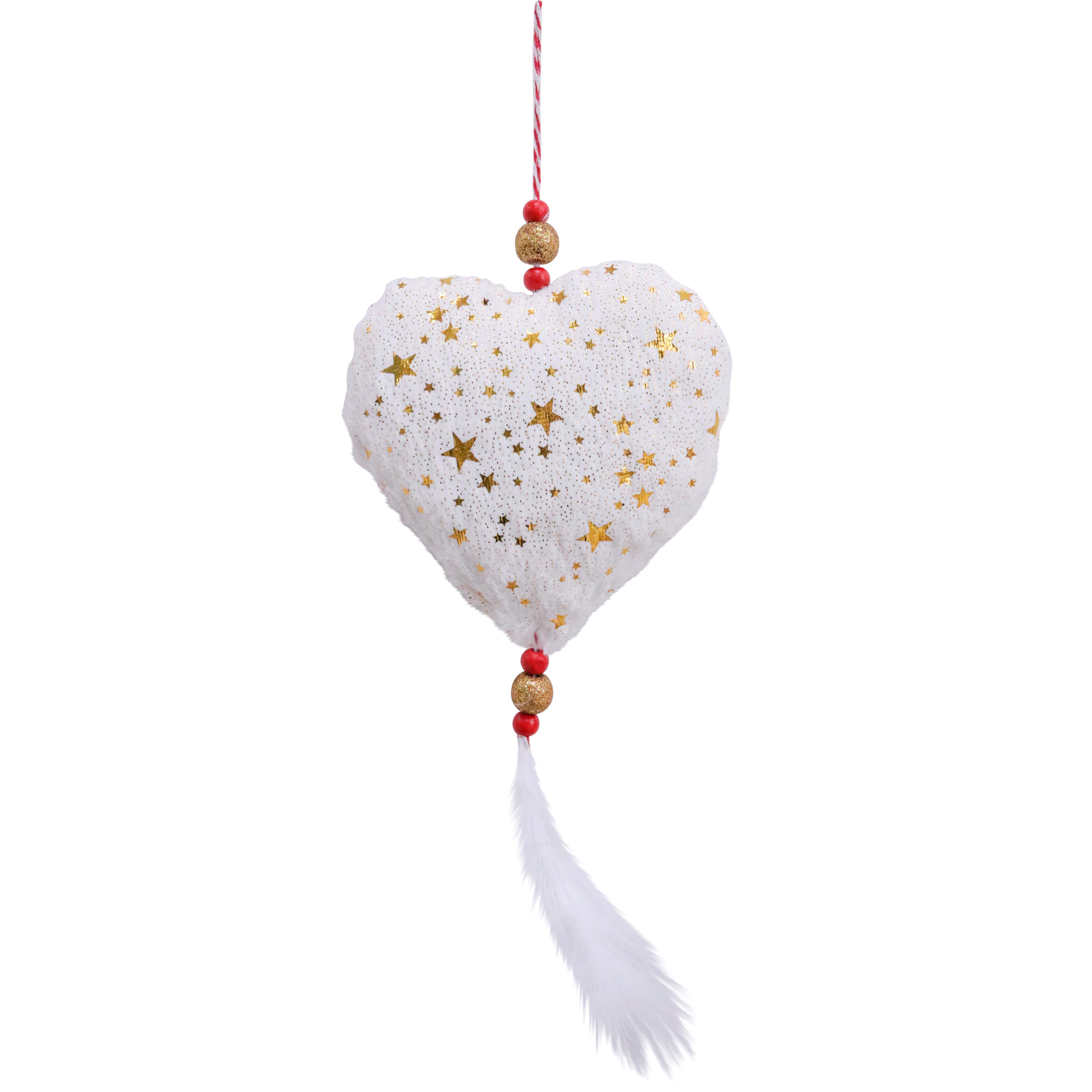 Hanging Heart White/ Gold