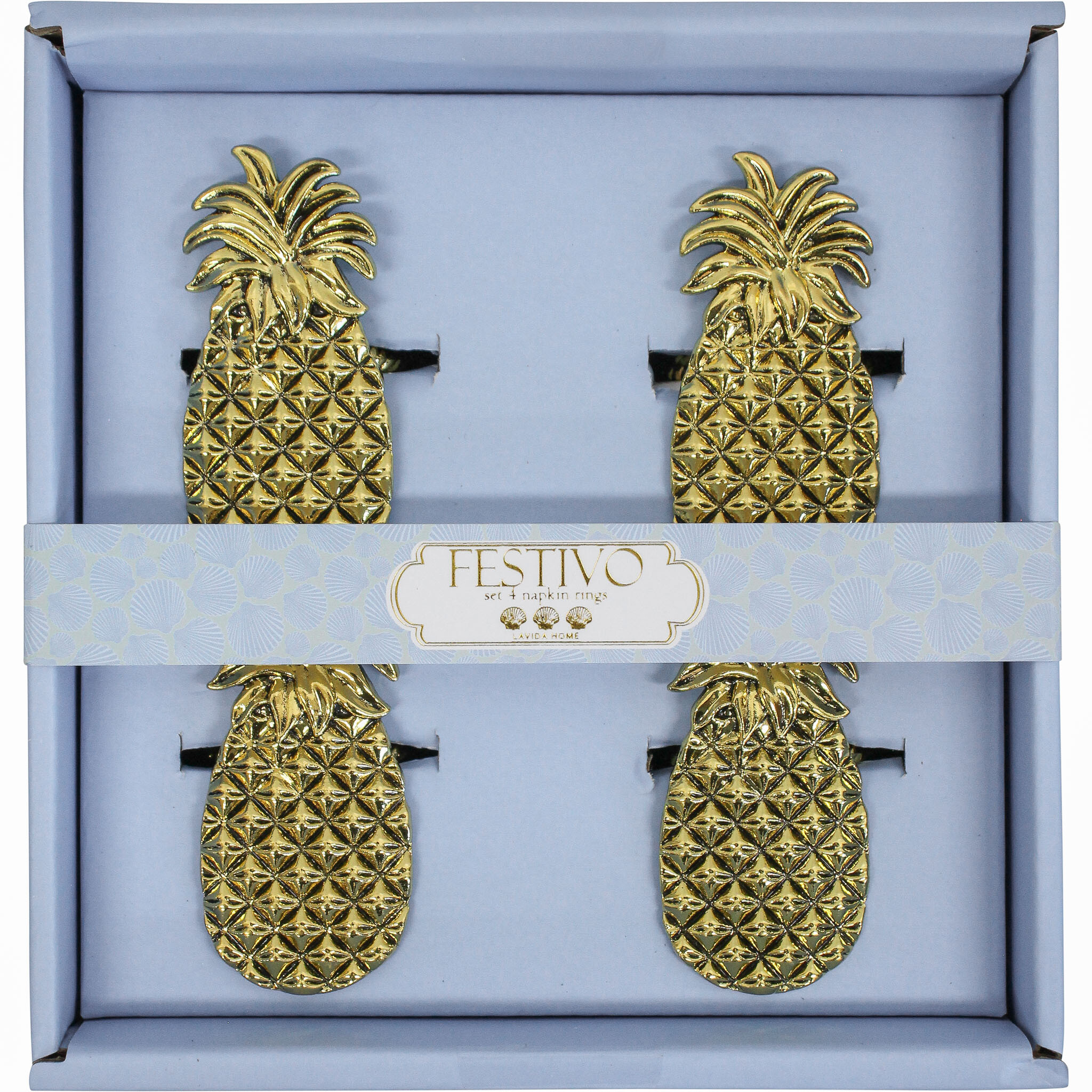 Napkin Rings S/4 Pineapple